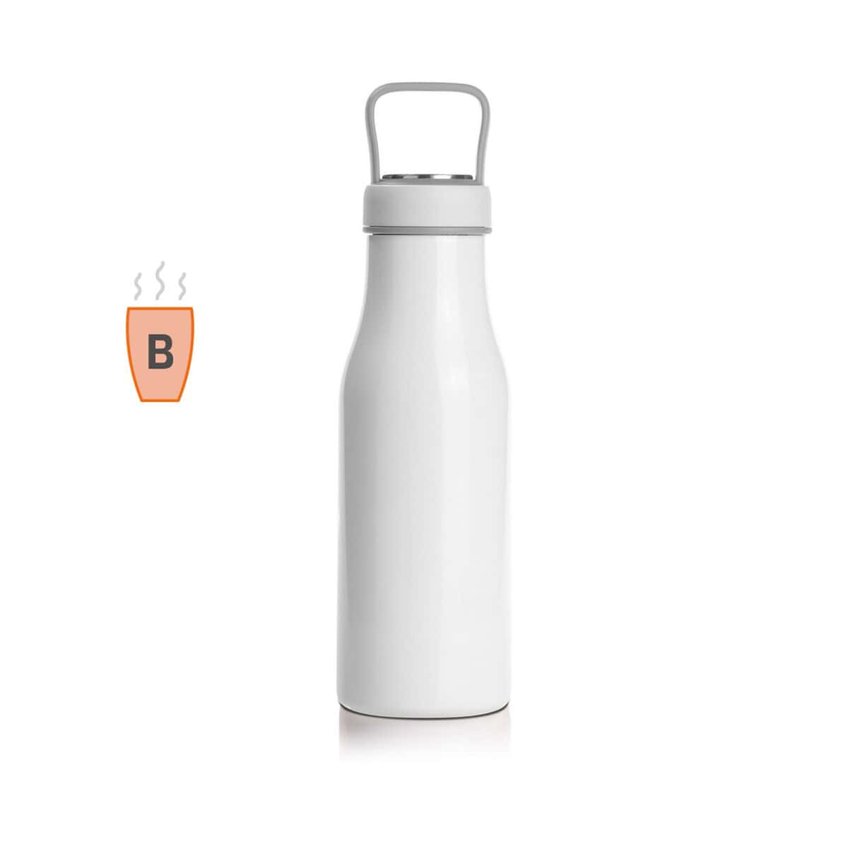 Butelki z logo – butelka termiczna 500 ml air gifts, pojemnik w zakrętce | jessica V0850-02_AAA00 1. Butelka termiczna biała, idealna na kawę i herbatę.