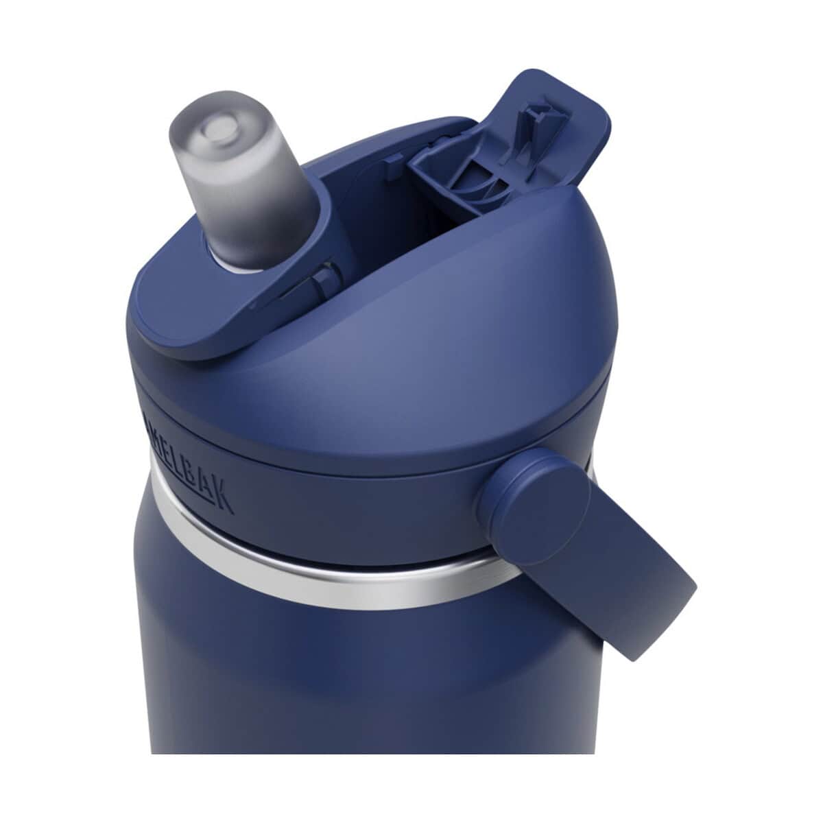 Butelki z logo – camelbak® thrive flip vss butelka na wodę ze stali nierdzewnej o pojemności 750 ml ze składaną słomką 10088855_d1 Butelka z szerokim ustnikiem i pokrywką, idealna na napoje na wynos.