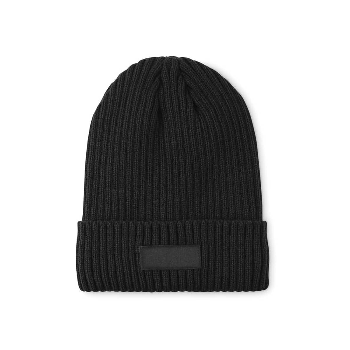 Czapka zimowa czarna z logo, gadżety, odzież, upominki, akcesoria zimowe.