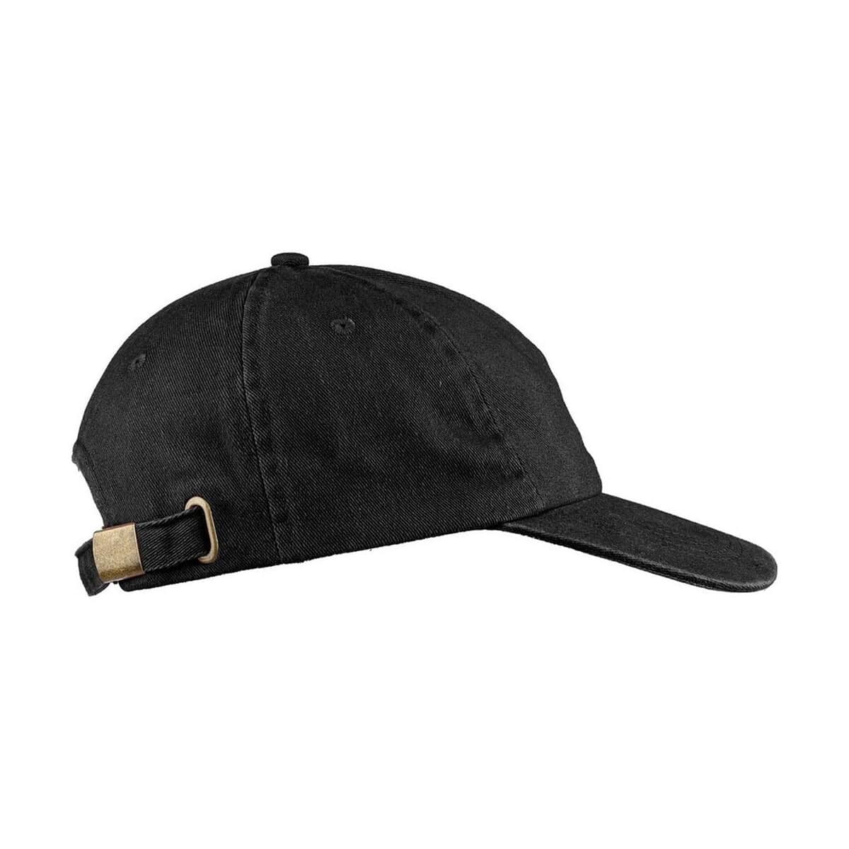 Czapki z logo – czapka z daszkiem z bawełny 240 gsm VA896-03_ISD02 Czarna czapka z daszkiem, odzież reklamowa, gadżety promocyjne, stylowe nakrycie głowy dla firm, unikalne gadżety reklamowe.