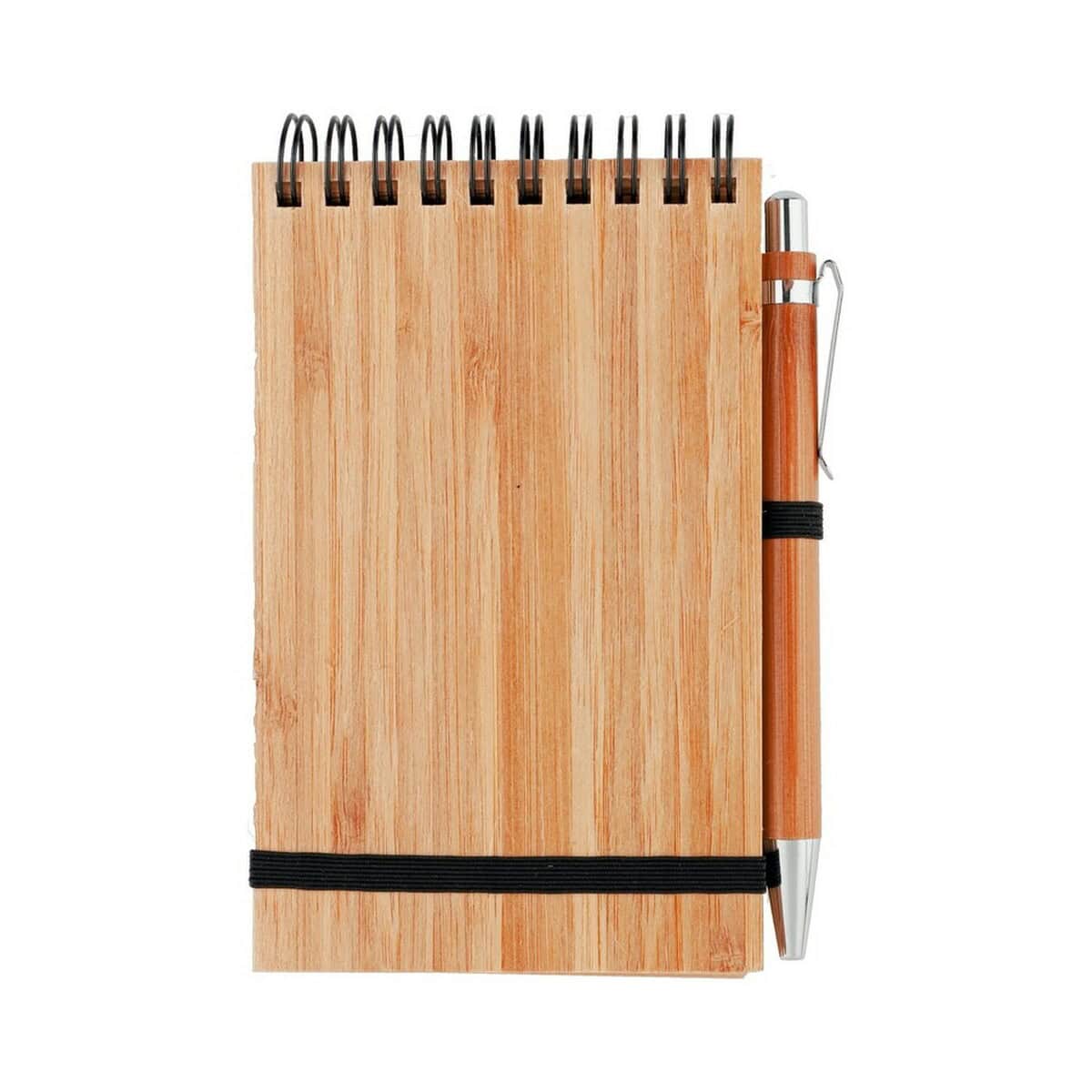 Długopisy bambusowe z logo – bambusowy notatnik a6 z długopisem V2966-16_AAB01 Notatnik drewniany z długopisem, gadżet promocyjny, prezenty firmowe, personalizowane upominki biznesowe.
