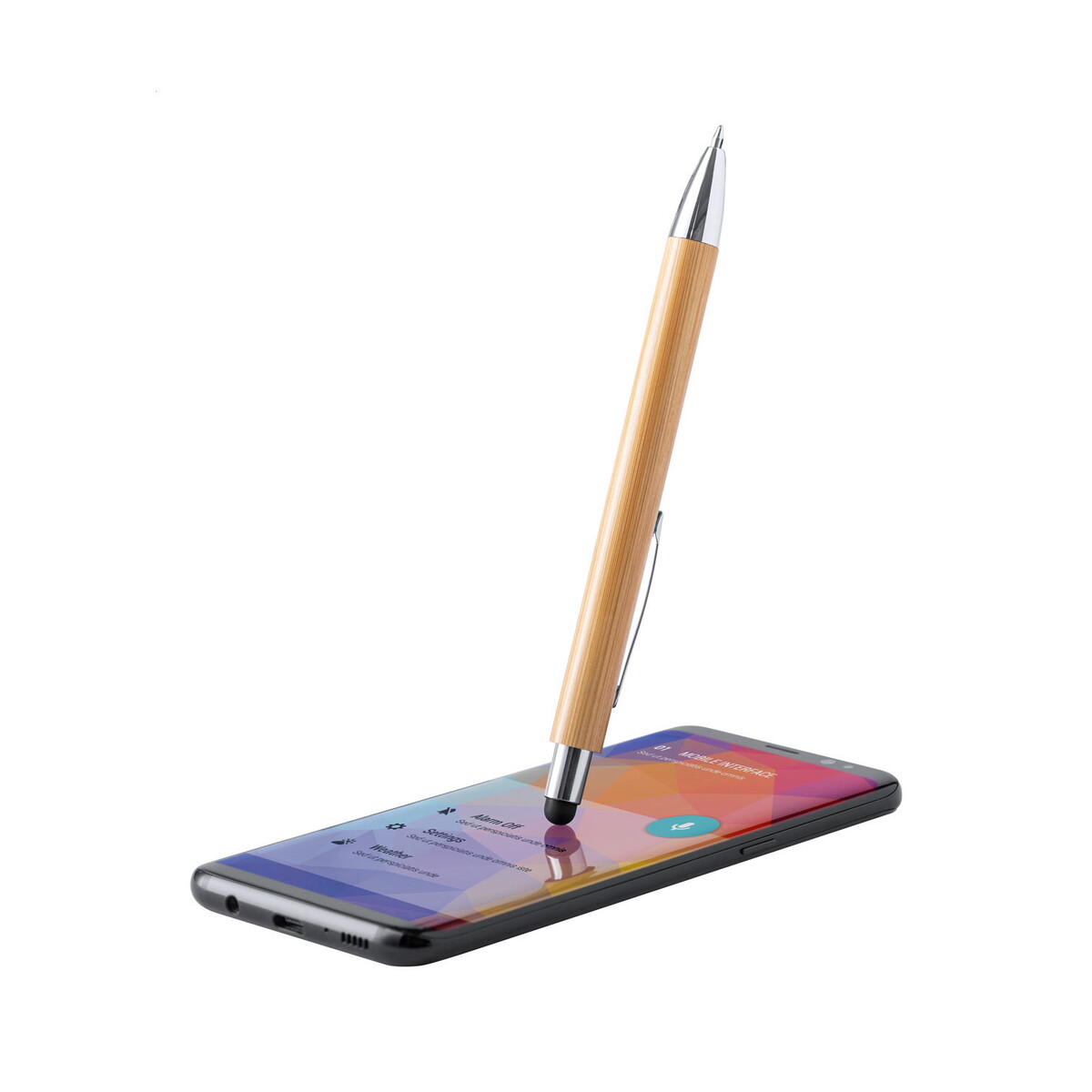 Długopisy bambusowe z logo – kaizu długopis dotykowy, bambusowy AP721866-10__FC1 Kaizu długopis dotykowy, bambusowy AP721866-10__FC1