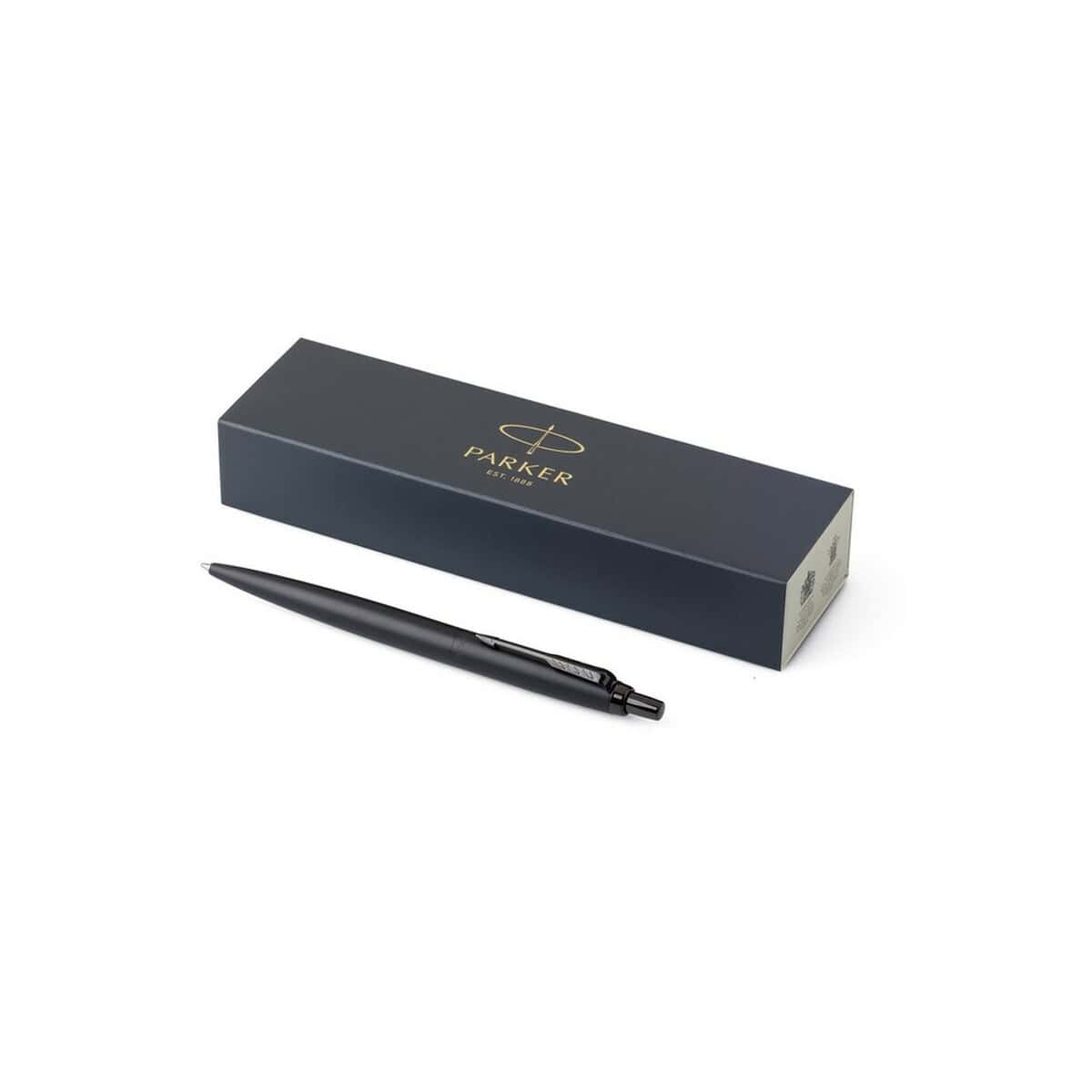 Długopisy metalowe z logo – długopis parker jotter xl VA832-03_AAA01 Parker długopis w czarnym etui, eleganckie gadżety biurowe na co dzień.