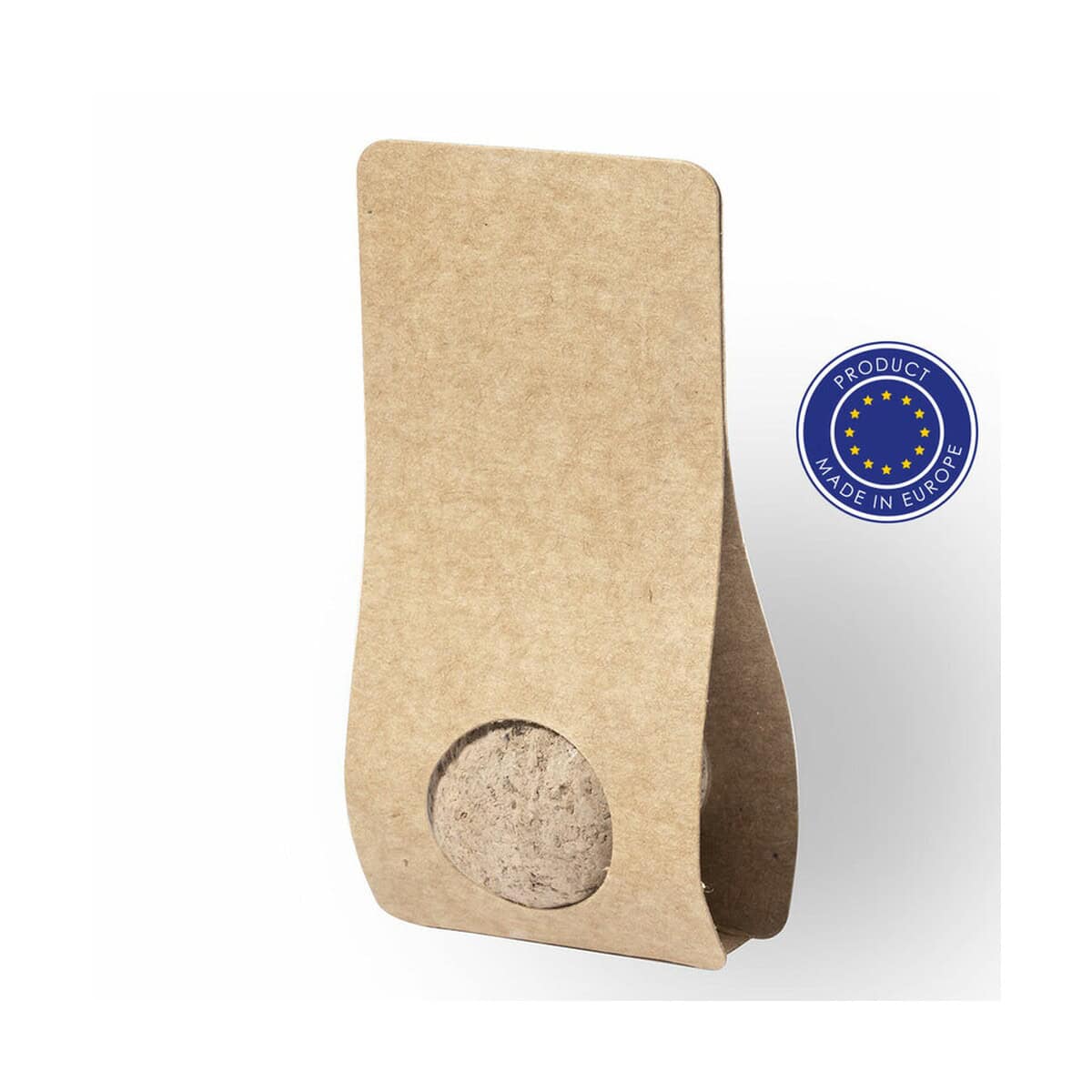 Doniczki z logo – kula z nasionami dzikich kwiatów V7224-00_AAA00 Eko torba z okienkiem na szklaną butelkę lub słoik ekologiczne gadżety promocyjne.