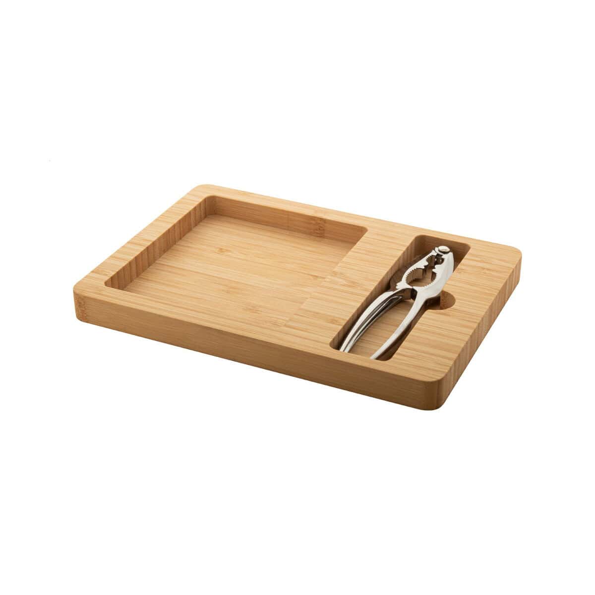 Grawerowane gadżety na prezent, zestaw z korkociągiem i tacą z drewna bambusowego.