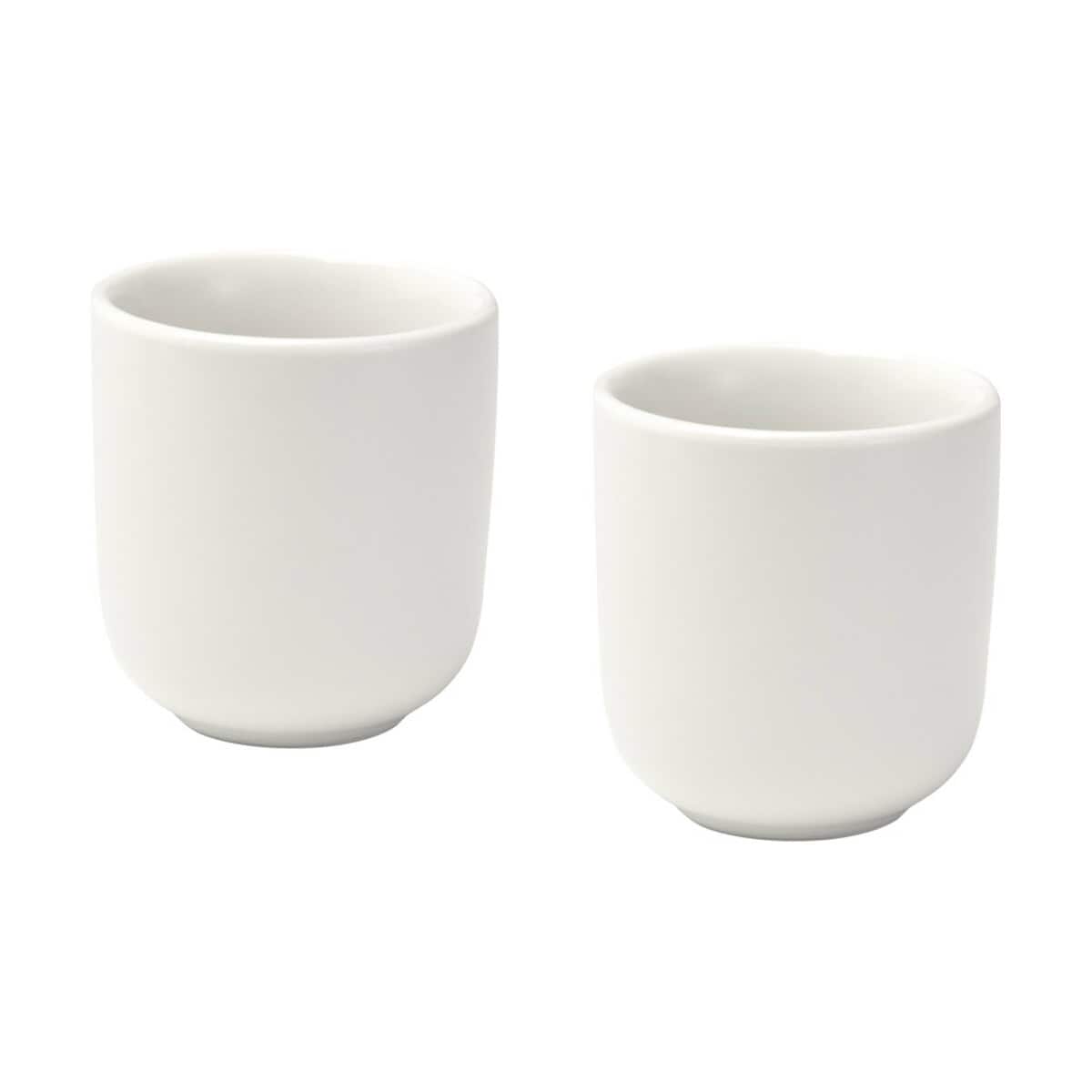 Filiżanki z logo – male filiżanki ceramiczne do espresso o pojemności 90 ml – zestaw 2 sztuk 12639701 Białe kubki ceramiczne na prezent lub do biura, minimalistyczny design, personalizacja gadżetów korporacyjnych, gadżety reklamowe, kubki na zamówienie.