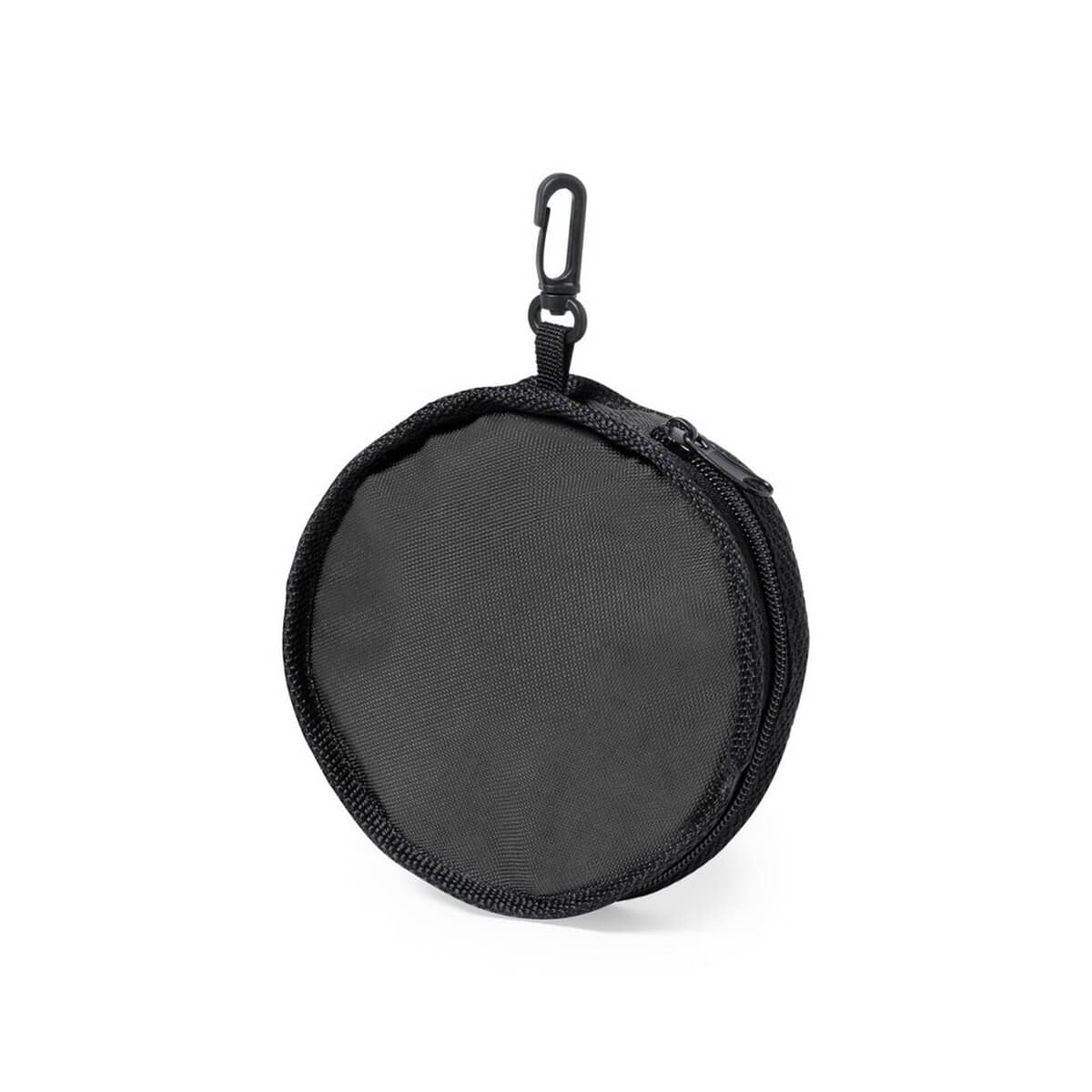 Gadżety dla zwierząt z logo – podwójna miska dla psa rpet, składana, karabińczyk V1001-03_AAA01 1. Otwarte etui na gadżety z klipsem, czarne, przenośne, na gadżety, akcesoria.