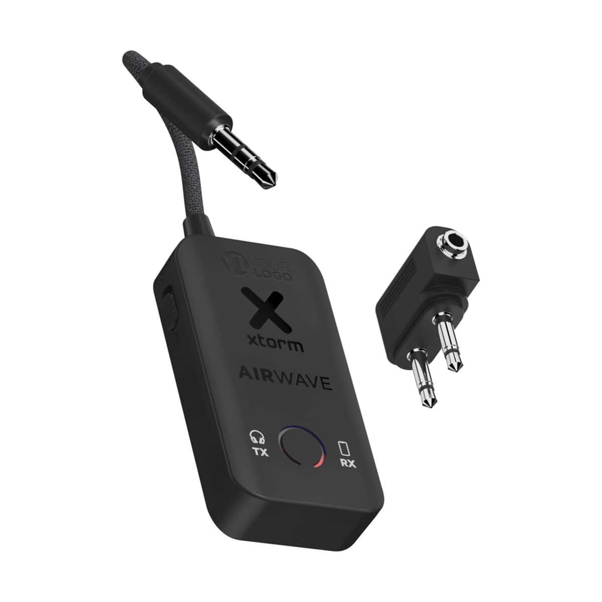 Gadżety do komputera z logo – xtorm xawbt01 airwave bezprzewodowy adapter audio 12447690_eg_y1 2. Przenośny transmitter Bluetooth z portem 3.5 mm do głośników i samochodów.