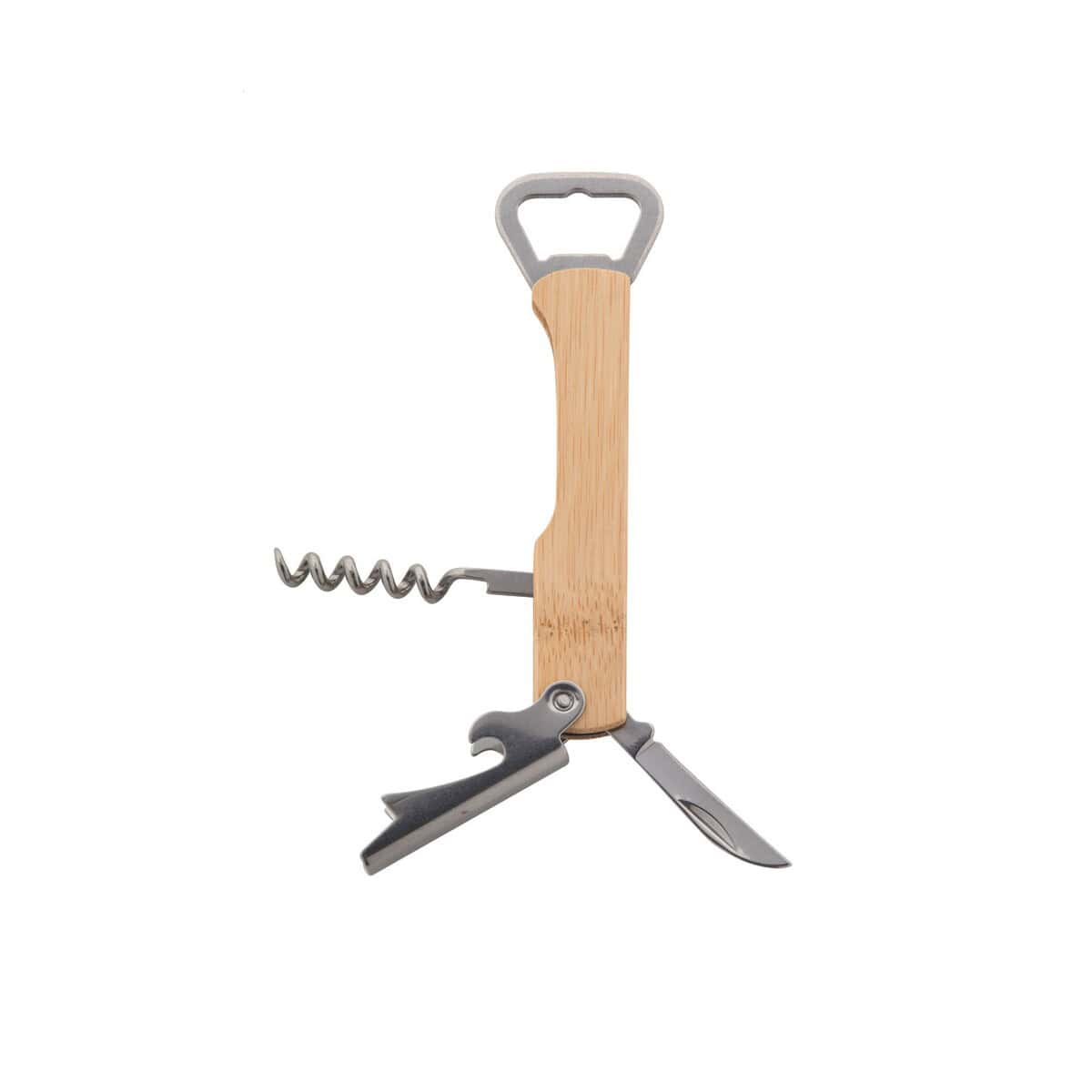 Gadżety do wina z logo – sukubo otwieracz / multi tool AP808088__A 1. Narzędzie wielofunkcyjne z drewnianą rączką i metalowymi końcówkami.