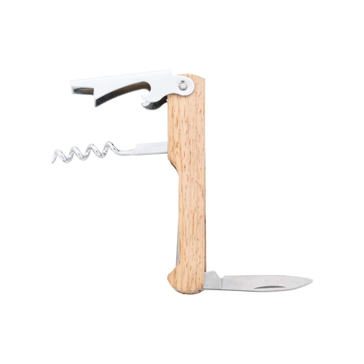 Gadżety do wina z logo – sukubo otwieracz / multi tool AP808088__D 1. Kieszeń na korek i otwieracz do butelek z drewna i metalu, idealne gadżety do win i alkoholi.