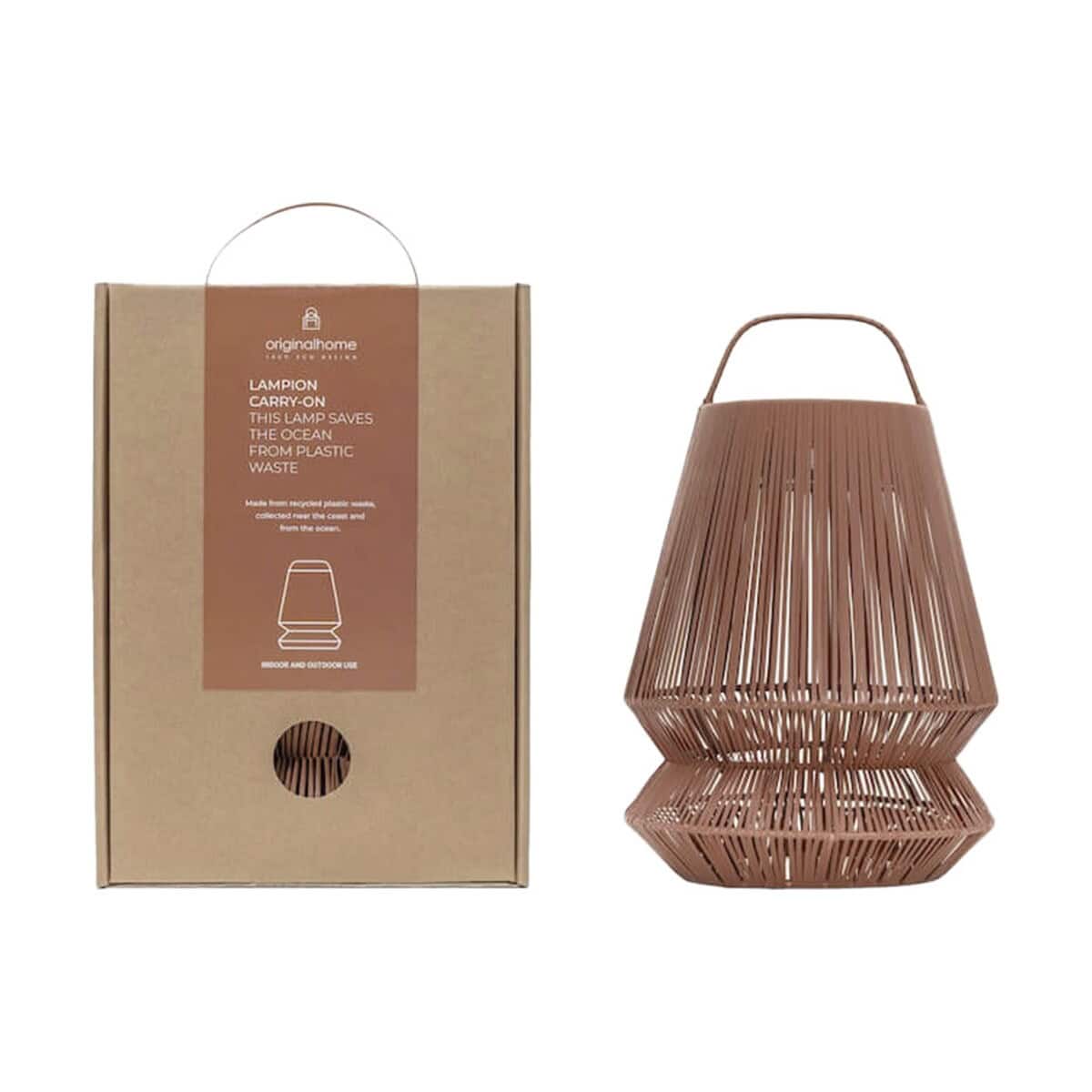 Gadżety ekologiczne z logo – originalhome lampion przenośny abażur z recyklingu 12449122 Lampion z naturalnych materiałów, ekologiczny dodatek dekoracyjny, ręcznie wykonany z recyklingu plastiku.