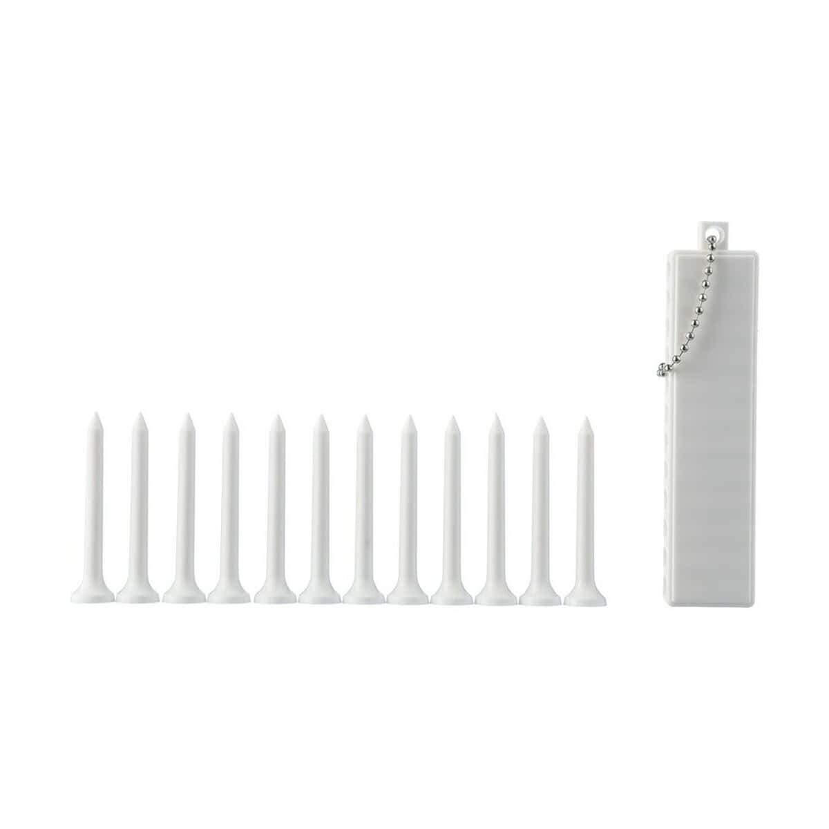 Gadżety golfowe z logo – zestaw kołków do golfa, 12 sztuk VA569-02_AAA04 Biała opaska na buty z 10 ramionami i wymiennym zapięciem na łańcuszek gadżety promocyjne.