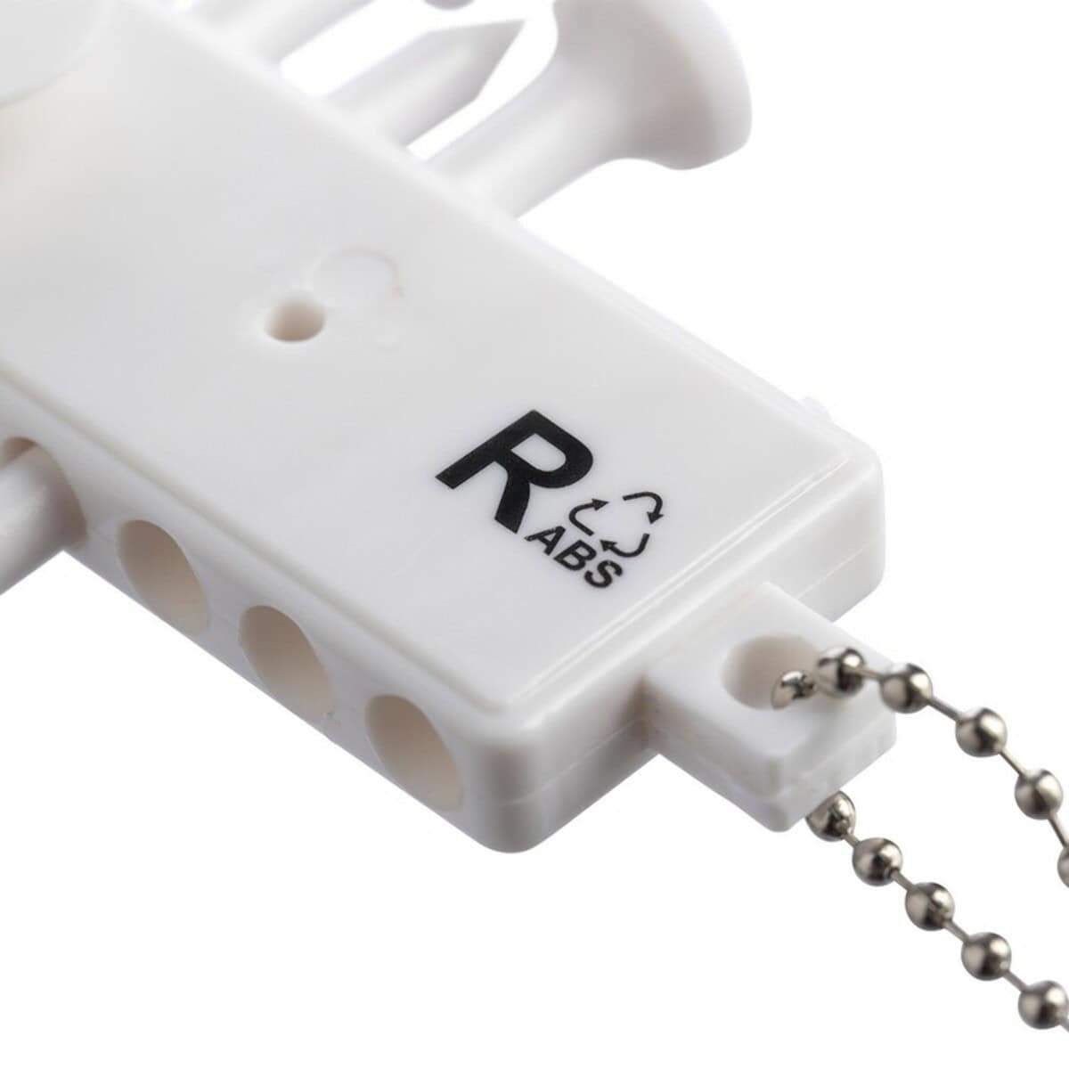 Gadżety golfowe z logo – zestaw kołków do golfa, 12 sztuk VA569-02_IDE01 Brelok do kluczy z nadrukiem R ABS, plastikowy breloczek z metalowym łańcuszkiem.