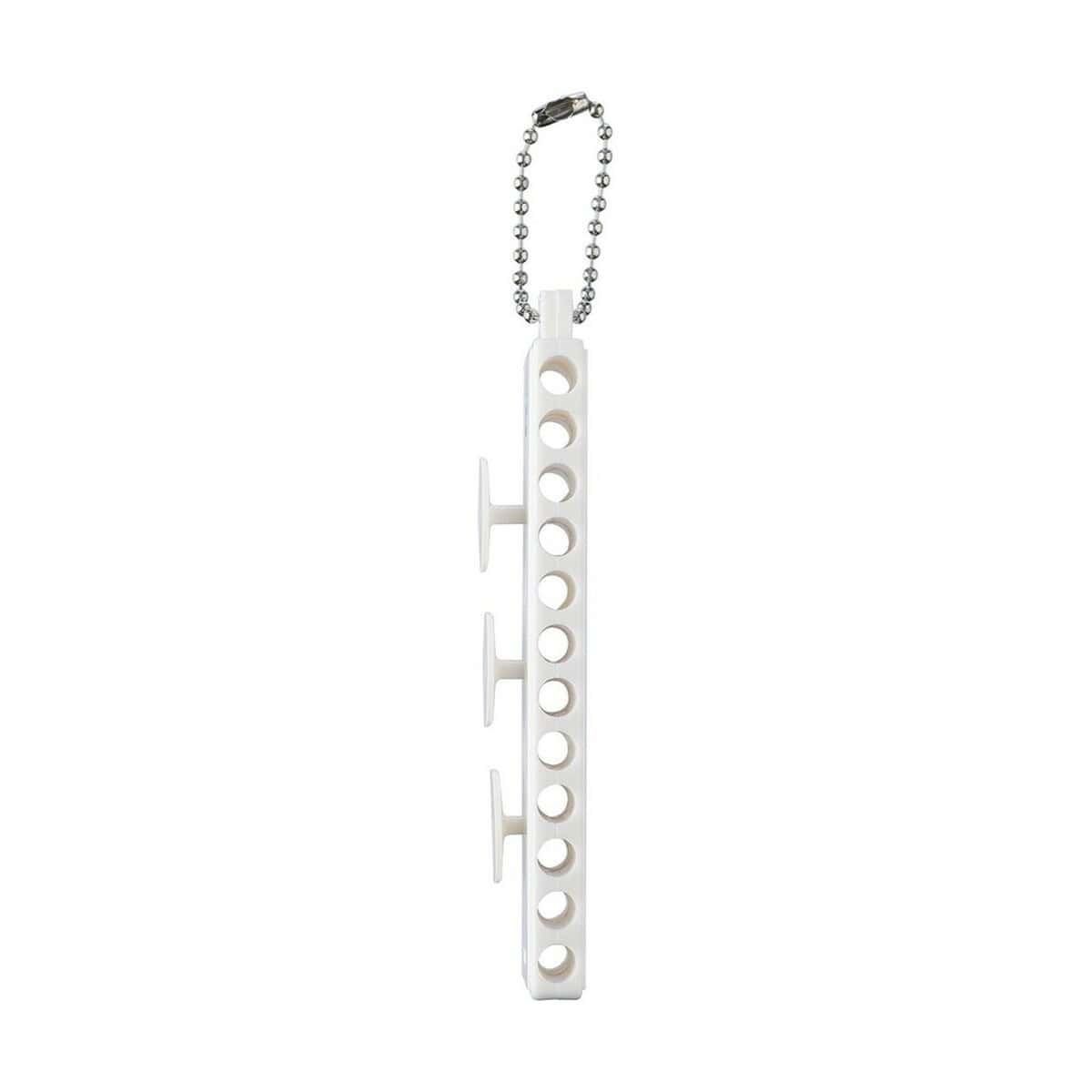 Gadżety golfowe z logo – zestaw kołków do golfa, 12 sztuk VA569-02_ISL01 Plastikowa główka do wieszania z łańcuszkiem na klucze i identyfikatory.