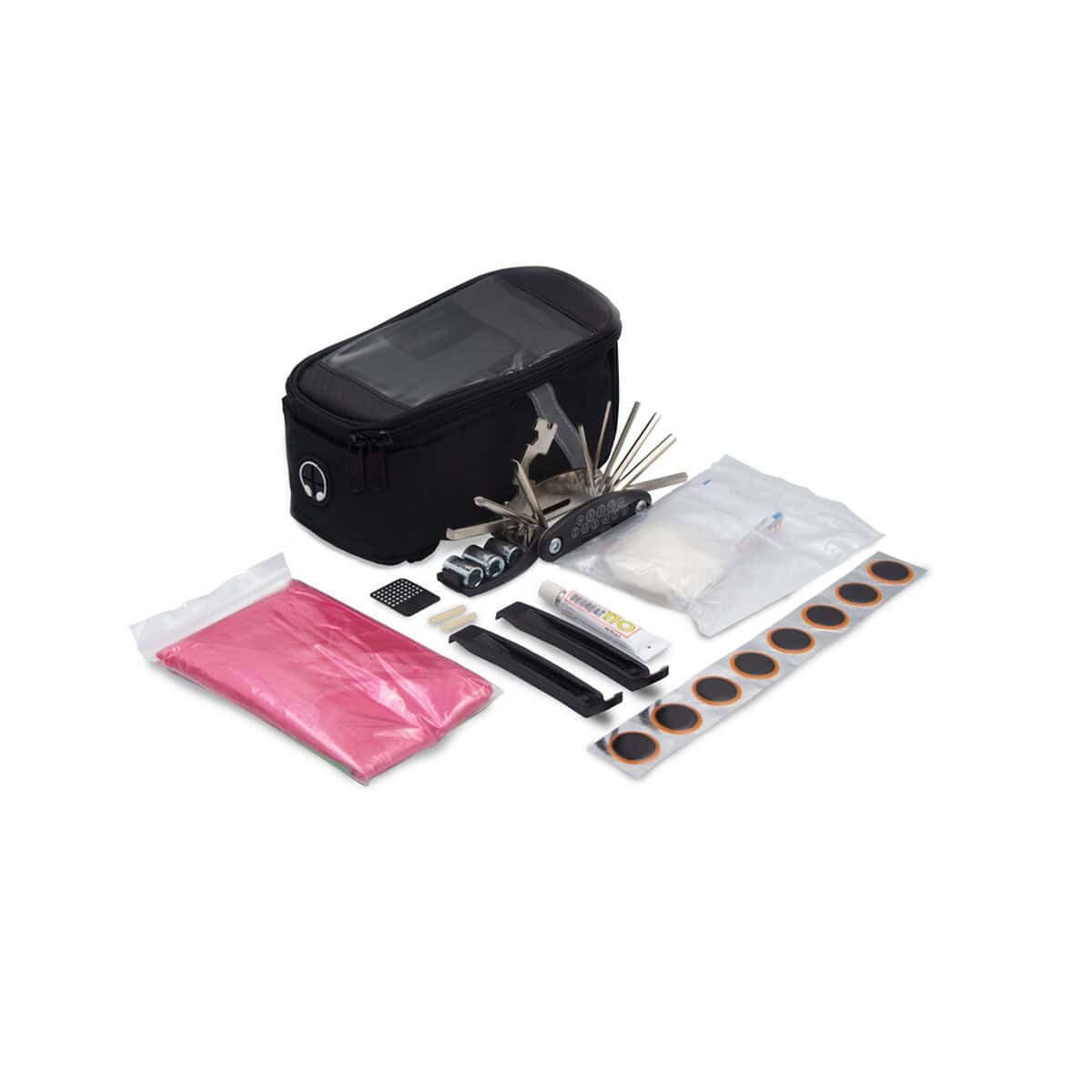 Gadżety rowerowe z logo – torba rowerowa z wyposażeniem, zestaw naprawczy, apteczka, poncho | fabio V6906-03_AAA02 Torba z gadżetami do manicure, akcesoria do stylizacji paznokci, kompletny zestaw do manicure i pedicure.