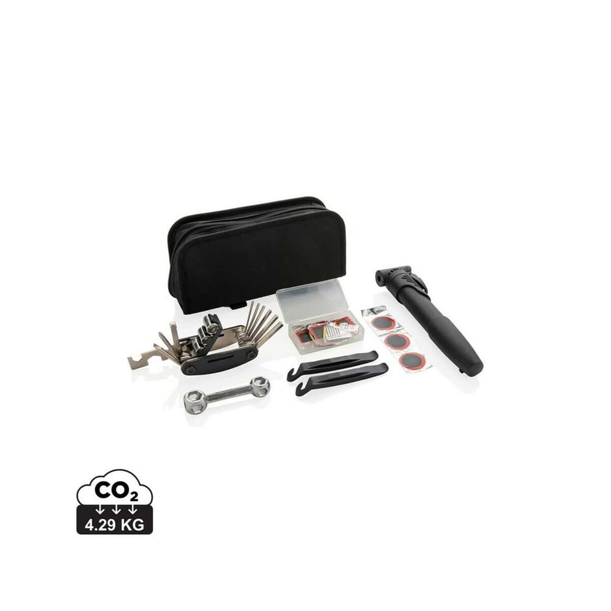 Gadżety rowerowe z logo – zestaw naprawczy do roweru P416.351_S_0 1. Przenośny zestaw narzędzi i akcesoriów do naprawy rowerów i sprzętu outdoorowego.