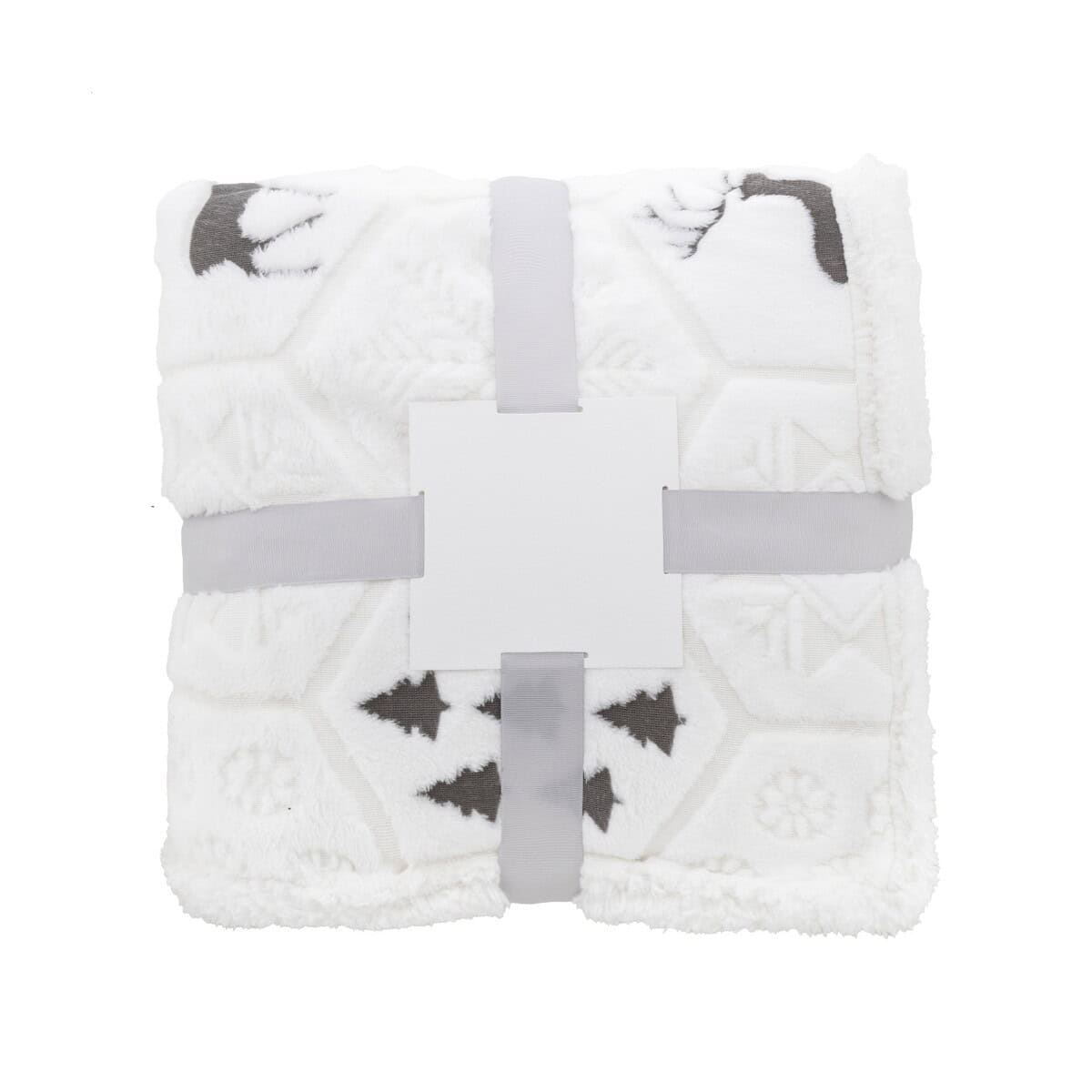 Gadżety świąteczne z logo – arsunda koc świąteczny rpet AP861014-77 Miękka poduszka z poszewką w świąteczny wzór, idealna na prezent świąteczny gadzety.