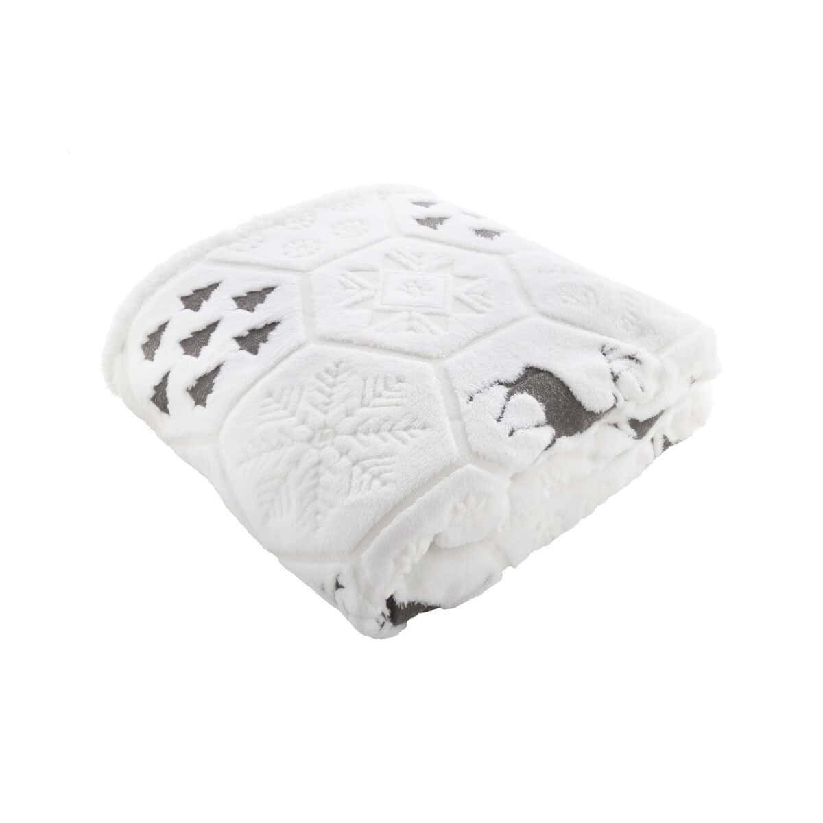 Gadżety świąteczne z logo – arsunda koc świąteczny rpet AP861014-77__B Ekskluzywna poduszka dekoracyjna z zimowymi motywami, idealna na święta i sezon zimowy.