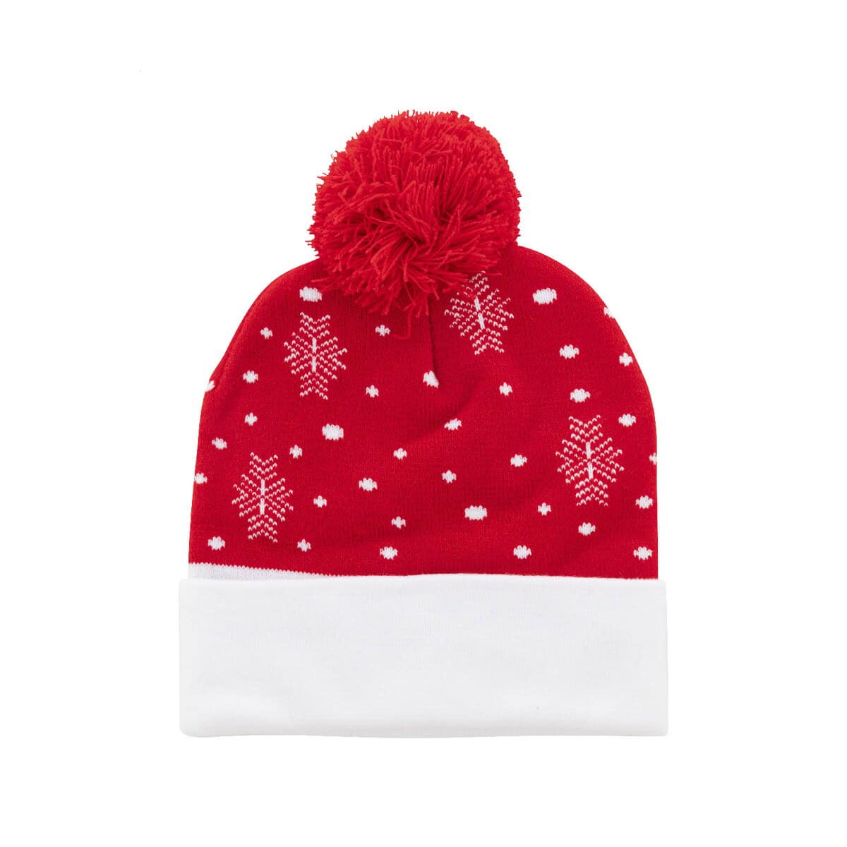 Gadżety świąteczne z logo – norrsken świąteczna czapka zimowa led, renifer AP800175-A__C Czapka zimowa z pomponem, świąteczny wzór, idealna na mroźne dni, gadżety promocyjne.