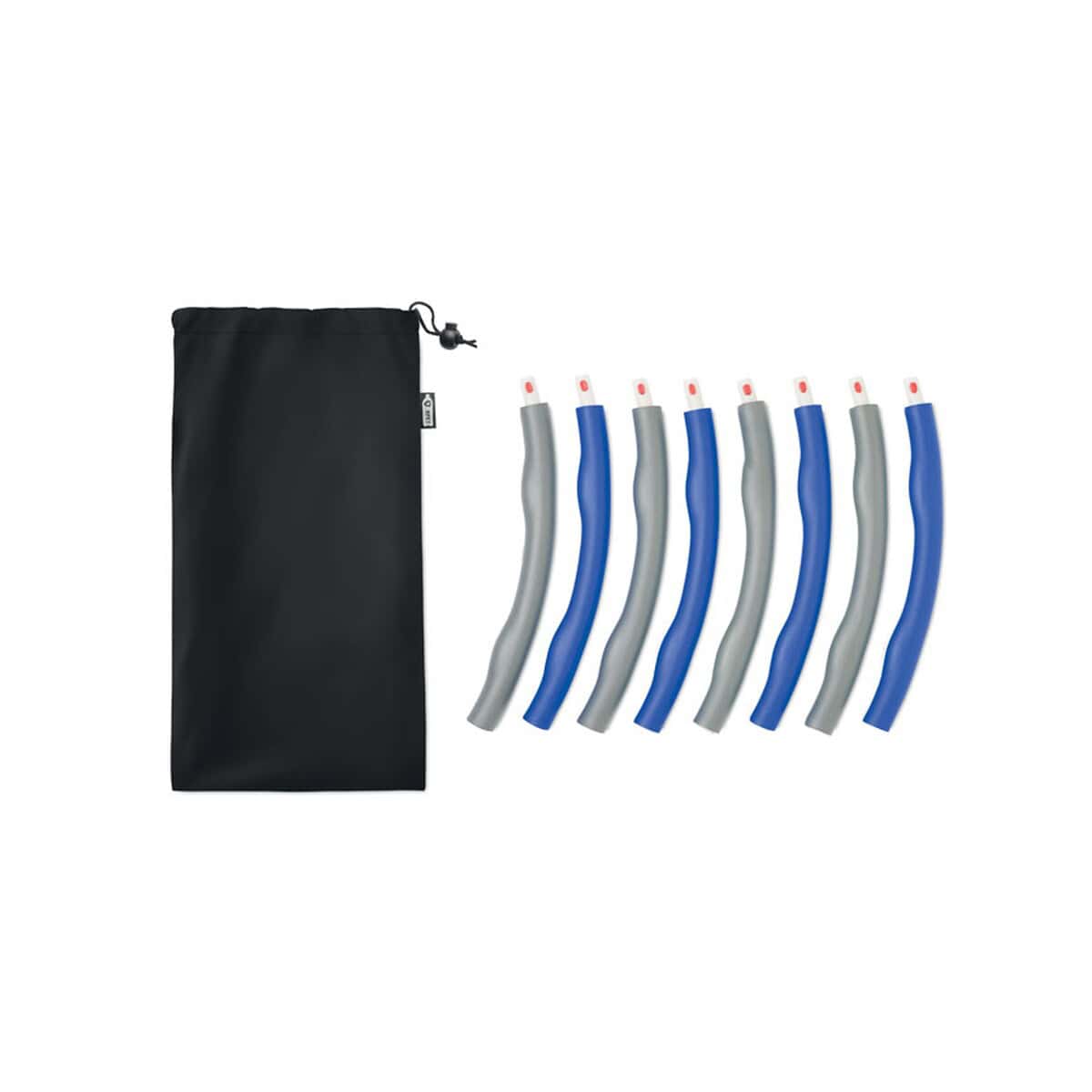 Gadżety treningowe z logo – hula hop w etui rpet capriole mo6294-03-top Opakowanie na elastyczne słomki, zestaw 8 sztuk, bawełniane etui, ekologiczne akcesoria do napojów.