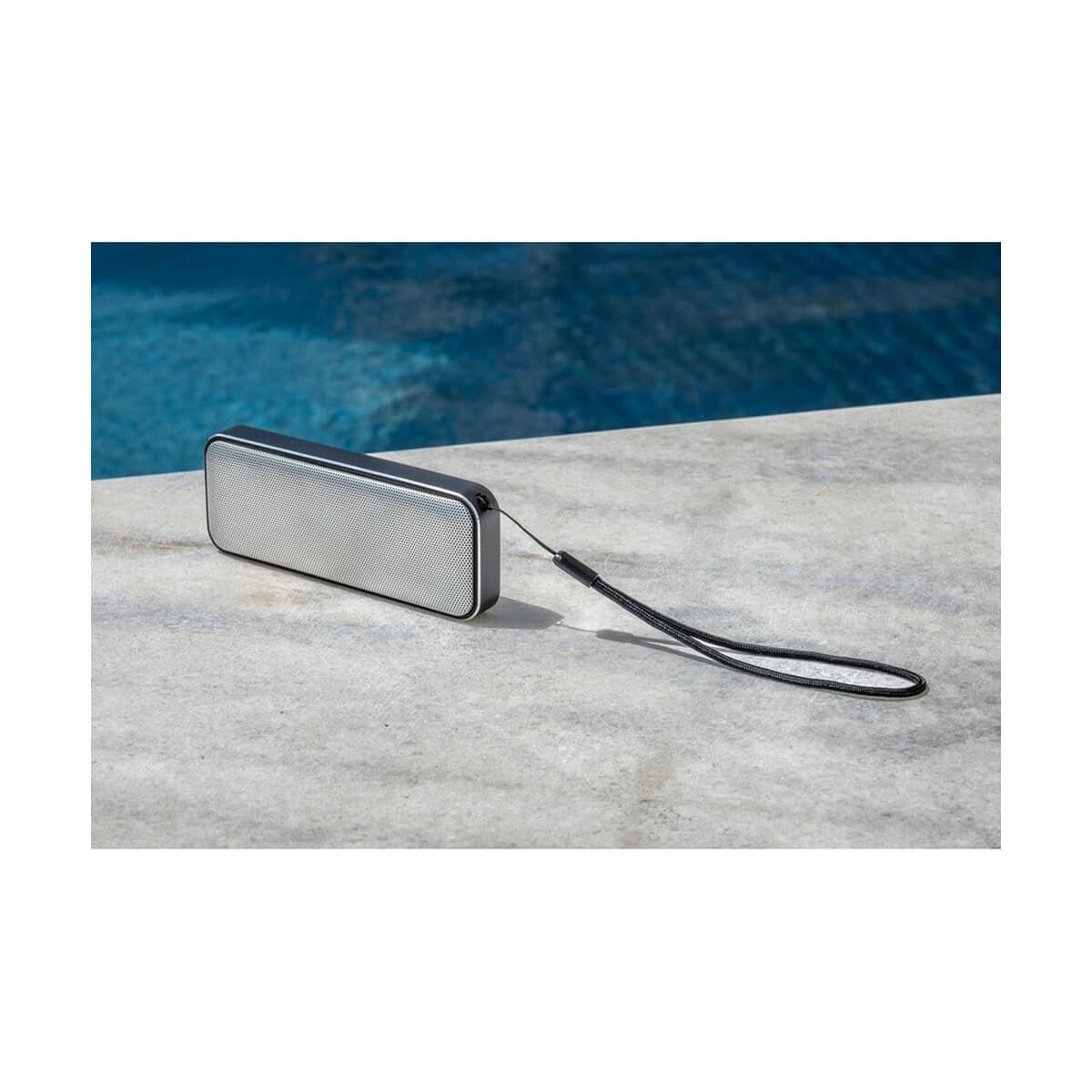 Głośniki z logo – głośnik bezprzewodowy brandcharger nano pro VA548-19_ATM01 Gadzety, głośnik przenośny Bluetooth na plaży, muzyka na wakacjach.