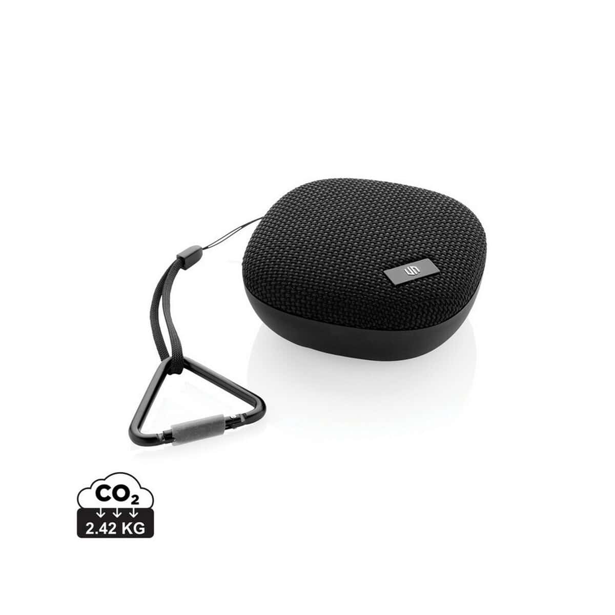 Głośniki z logo – głośnik bezprzewodowy urban vitamin hayward P329.911_S_0 Elegancki przenośny głośnik Bluetooth z karabińczykiem, idealny na wycieczki i do użytku codziennego.