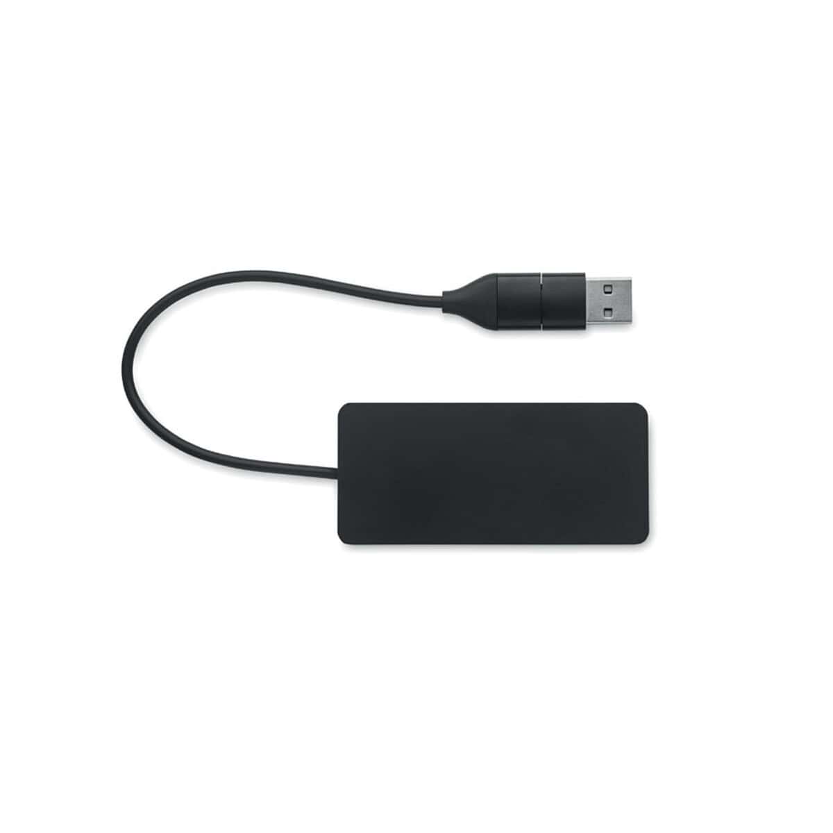 Huby USB z logo – 3-portowy hub usb kabel 20cm hub-c mo2142-03-open Przenośny zasilacz USB-C do ładowania urządzeń mobilnych.