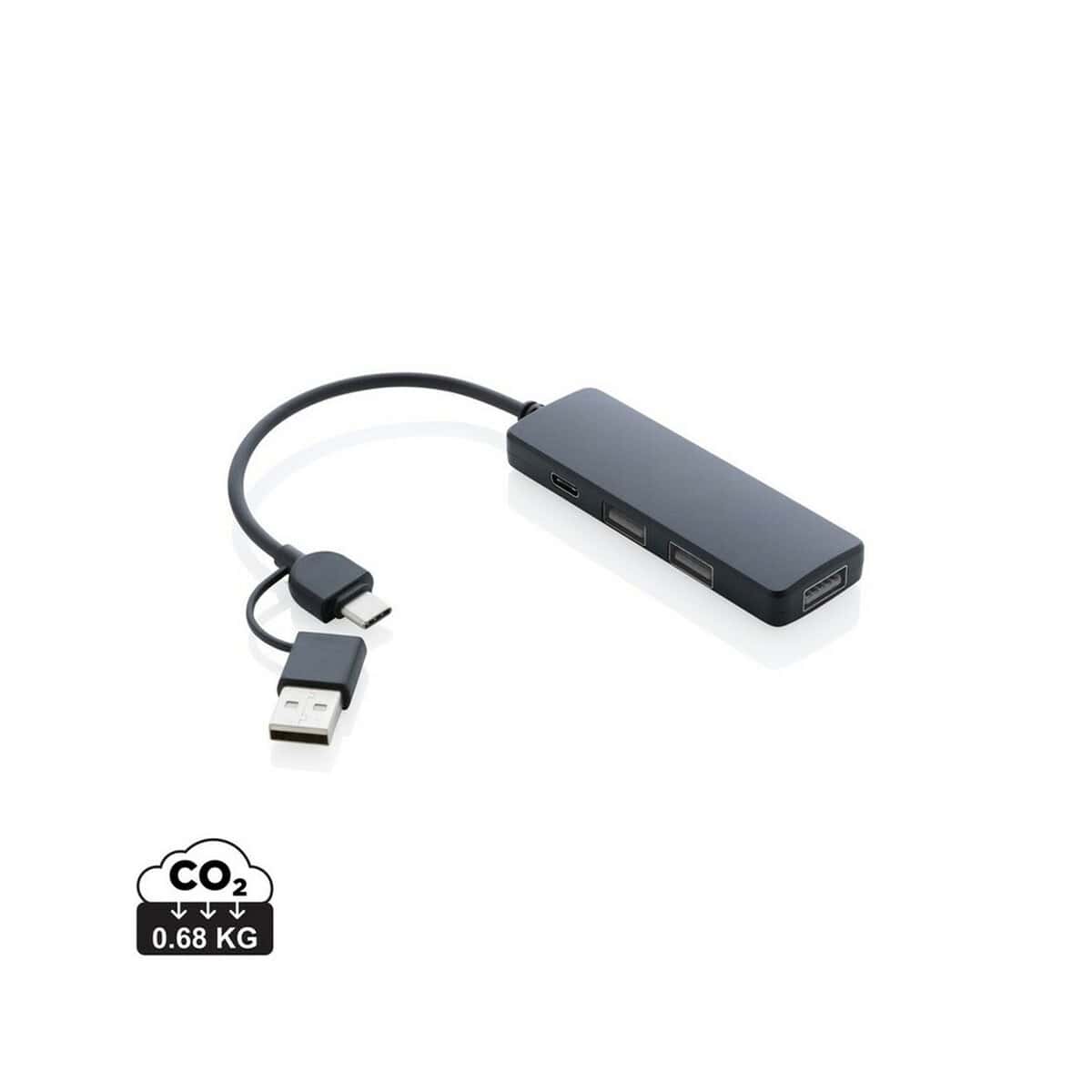 Huby USB z logo – hub usb 2.0 z usb c rabs P308.261_S_0 Przenośny adapter USB-C do HDMI i USB-A, lekki i kompaktowy gadżet do prezentów.
