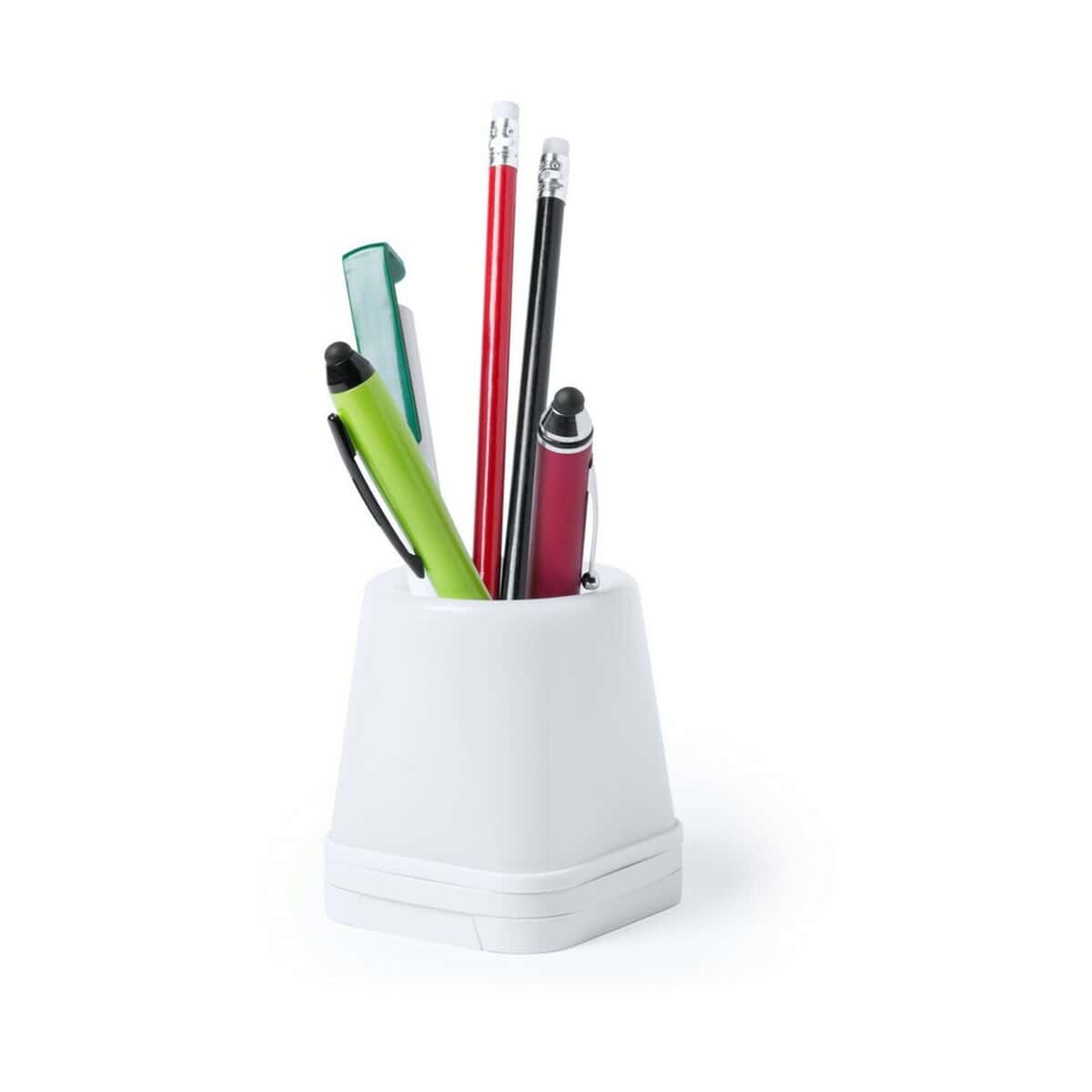 Huby USB z logo – hub usb, pojemnik na przybory do pisania, stojak na telefon, lampka led V3916-02_AAA03 Kolorowy zestaw przyborów piśmienniczych z organizerem, idealny na gadżety biurowe i promocyjne.