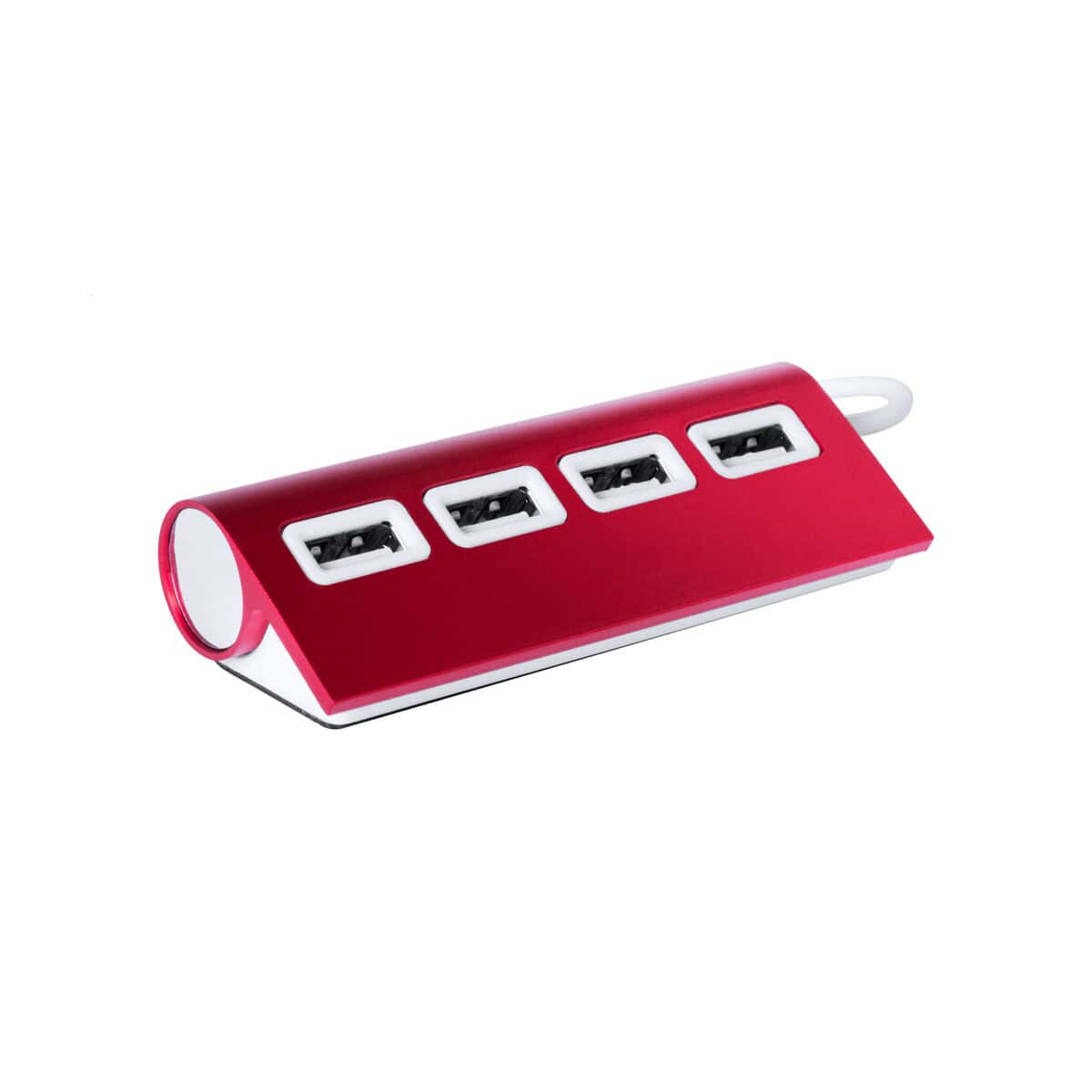 Huby USB z logo – wudge usb hub AP781137-05 Uniwersalny powerbank z portami USB, różowa obudowa, przenośne gadżety elektroniczne.