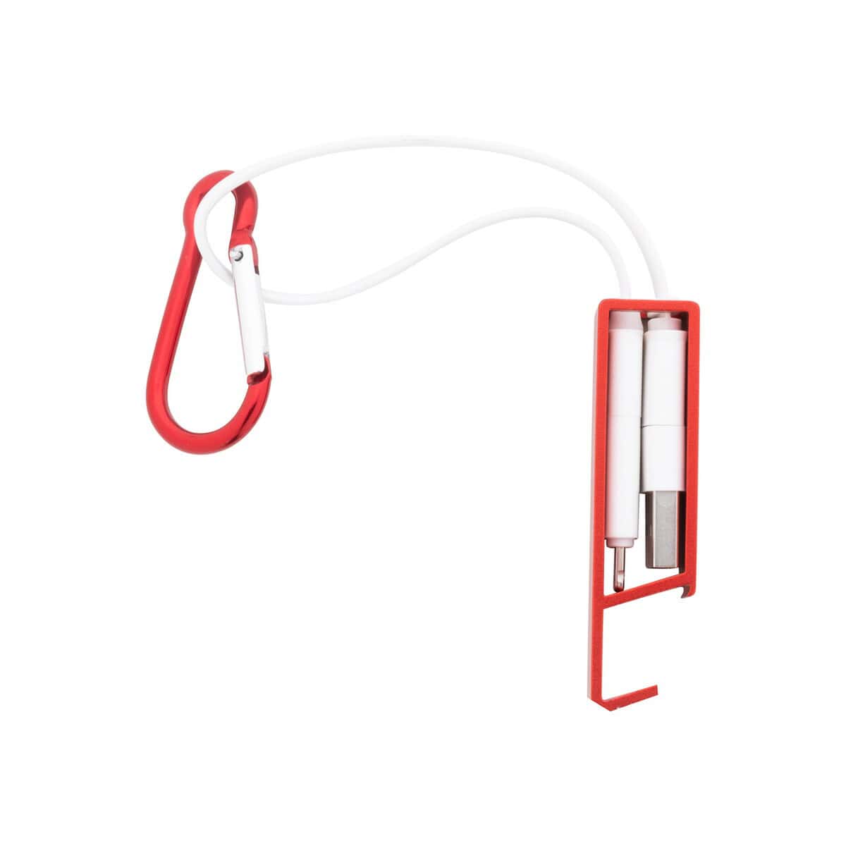 Kable USB z logo – cappy kabel usb do ładowania AP864058-05__A Gadżety promocyjne, brelok z klipsem i powerbankiem, idealny gadżet reklamowy.