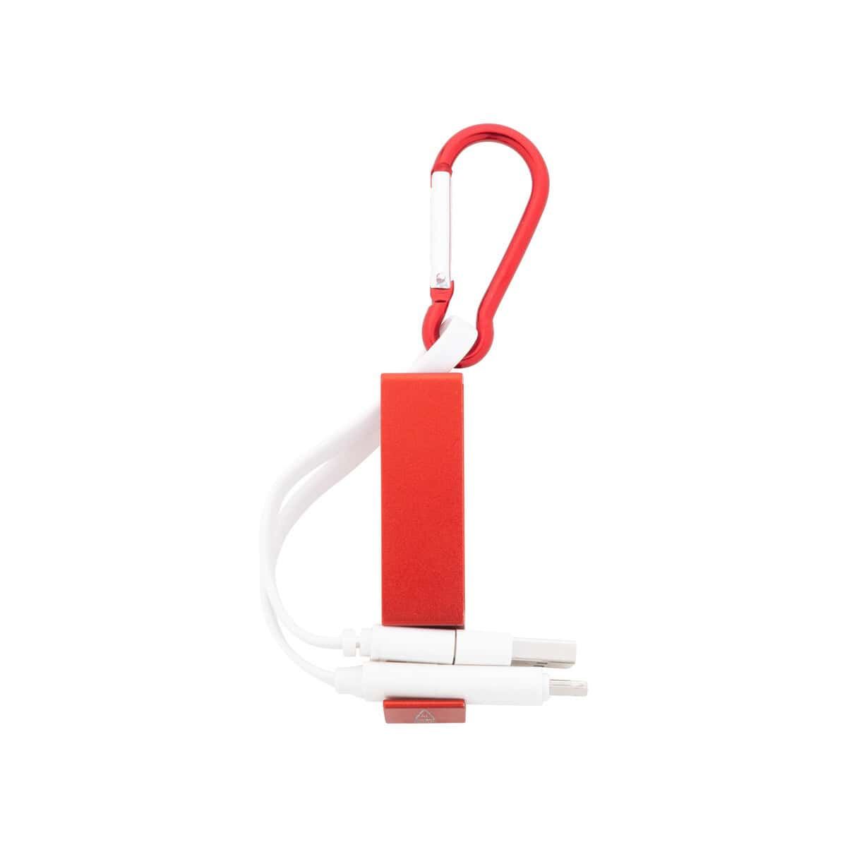 Kable USB z logo – cappy kabel usb do ładowania AP864058-05__C Przywieszka do kabli z karabinczkiem i funkcją USB - gadżet, organizer, akcesorium biurowe.