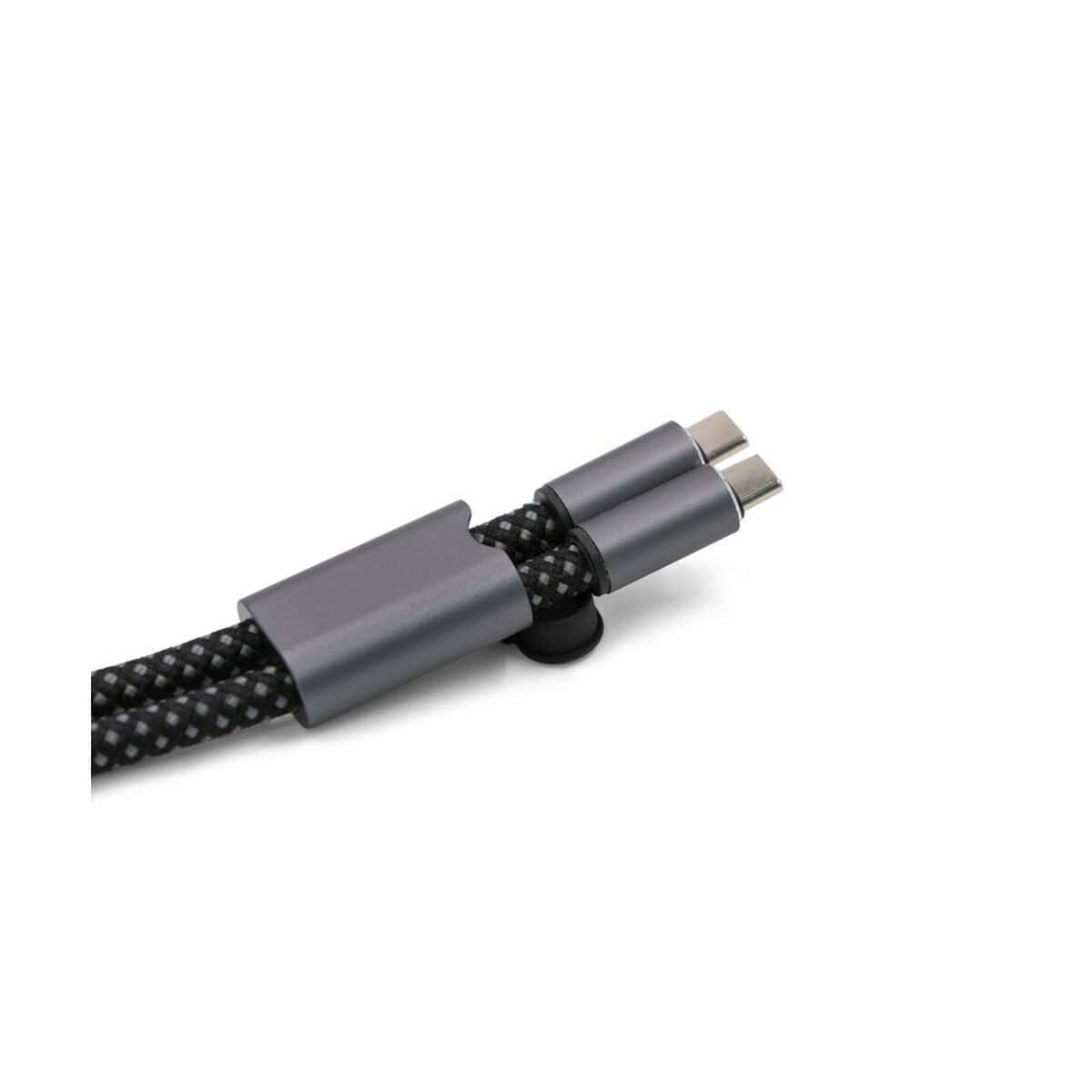 Kable USB z logo – kabel do ładowania i synchronizacji brandcharger lany wristband charge VA554-15_IDE03 Ładowarka USB-C do kabla z tkaniny w stylu plecionym, eleganckie akcesoria elektroniczne.