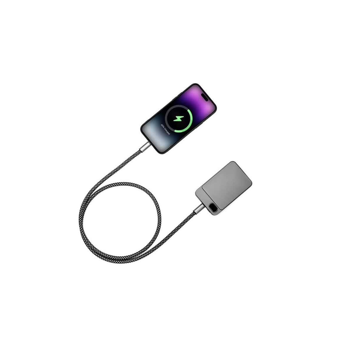Kable USB z logo – kabel do ładowania i synchronizacji brandcharger volt VA555-15_AAA02 ładowarka do telefonu z kablem USB typu C i power bankiem, nowoczesne gadżety elektroniczne, akcesoria do ładowania, gadżety na prezent.
