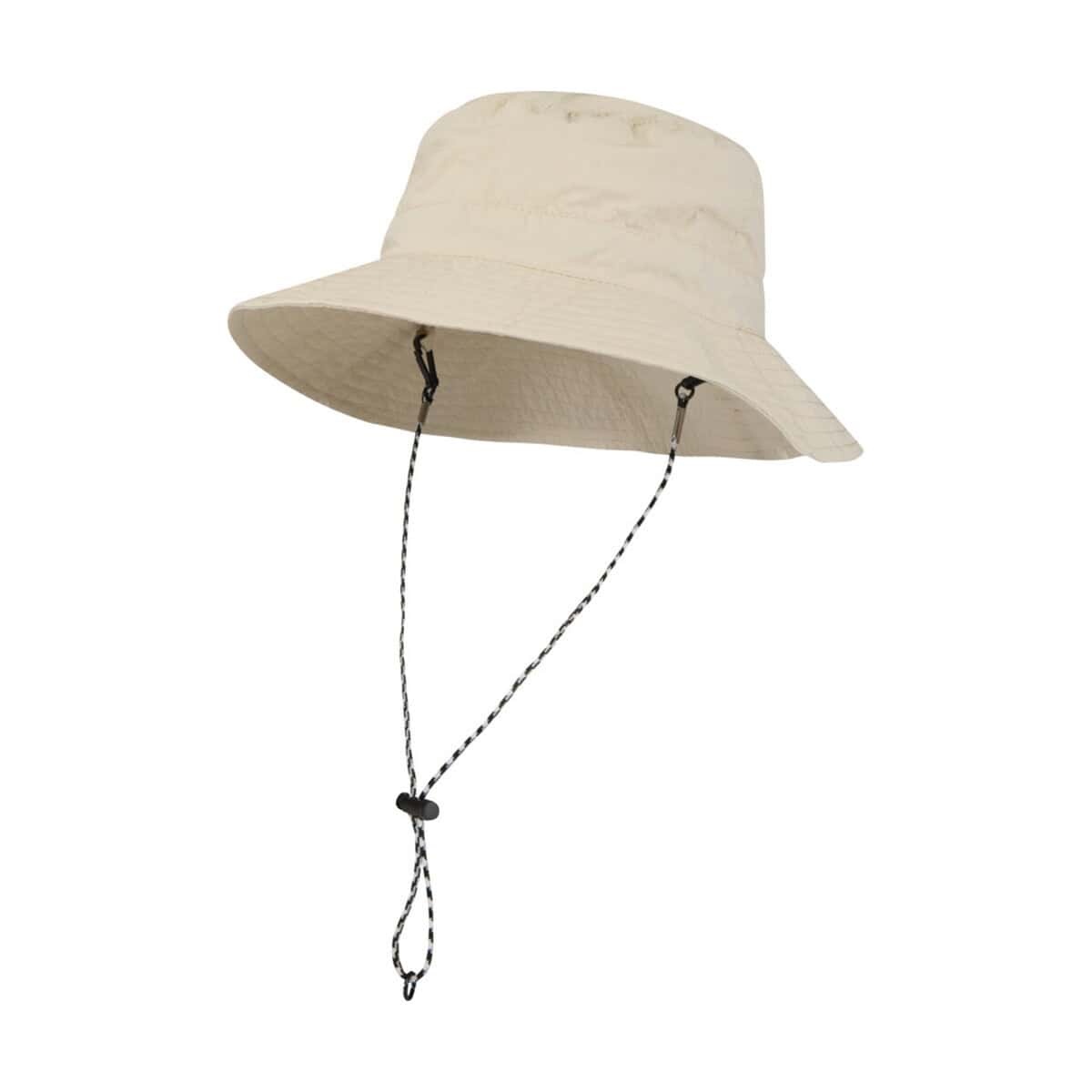 Czapka z szerokim rondem, ochronna na słońce i deszcz, z regulacyjnym sznurkiem.
