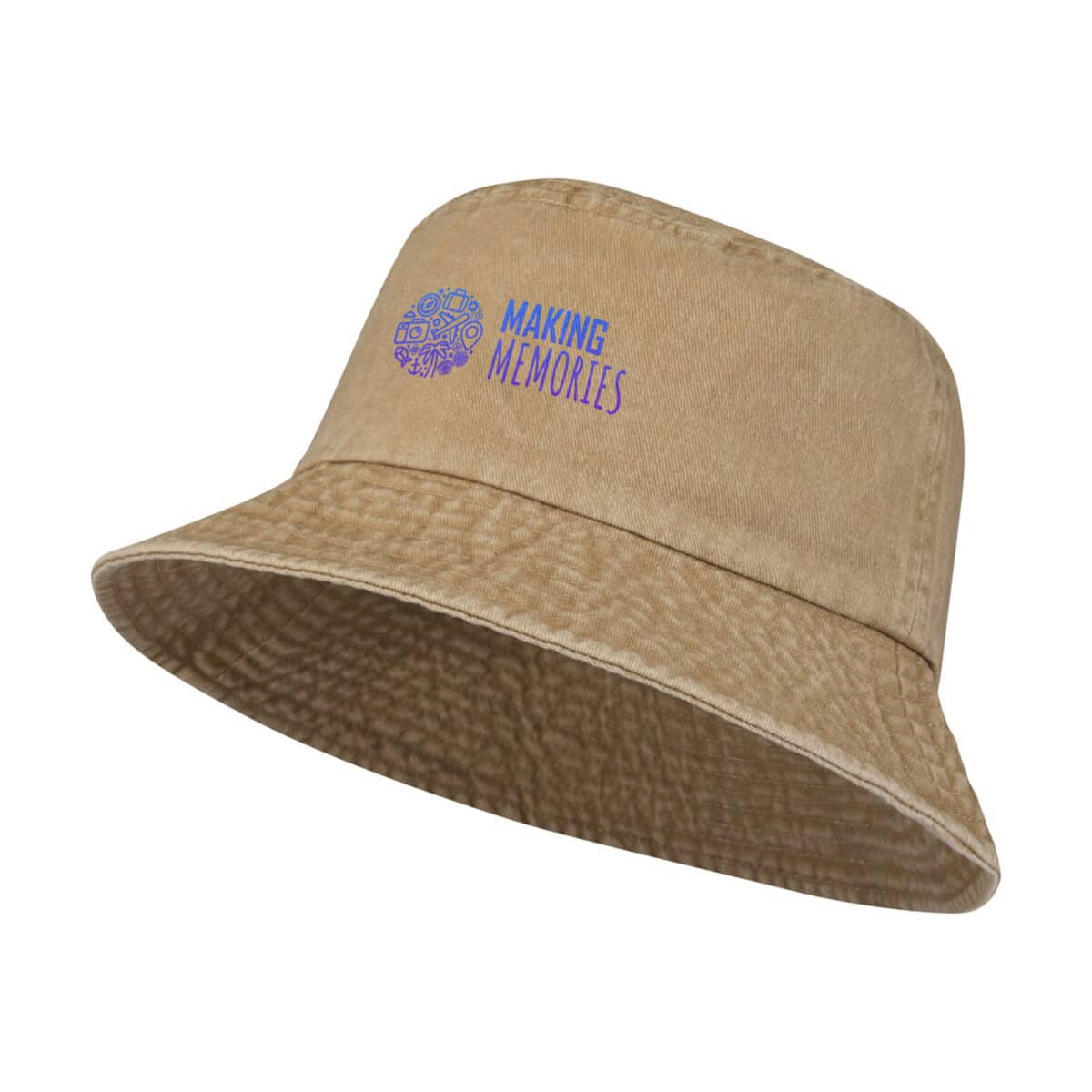 Kapelusze z logo – mitica kapelusz przeciwsłoneczny z dekatyzowanej bawełny 11107507_dtf_y1 Unique beżowy kapelusz z nadrukiem