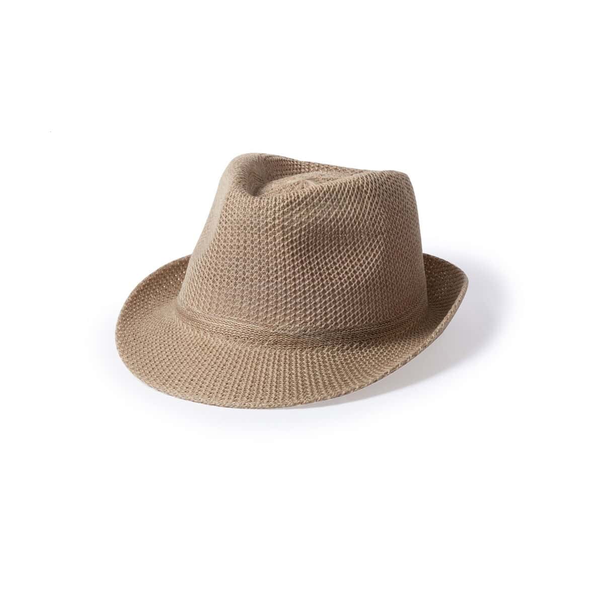 Kapelusze z logo – temal kapelusz AP781668-09 Kapelusz z szerokim rondem, beżowy, stylowy dodatek na lato.