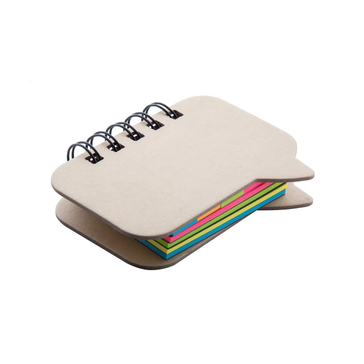 Karteczki samoprzylepne z logo – citrus karteczki na notatki AP781778__D Plastikowa notes z kolorowymi karteczkami samoprzylepnymi i spiralą, idealny gadżet biurowy.