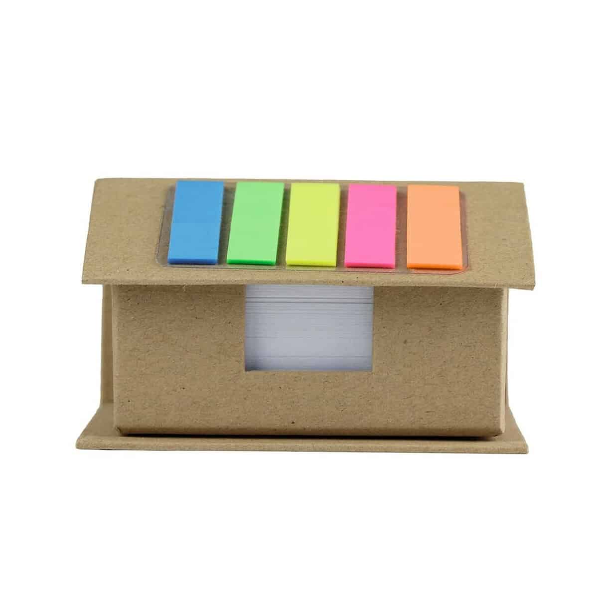 Karteczki samoprzylepne z logo – zestaw do notatek „domek”, notatnik, karteczki samoprzylepne | oliver V2776.0-00_AAA03 Kolorowe zakreślacze na notatkach, gadżety biurowe, personalizowane upominki, gadżety reklamowe, akcesoria szkolne.