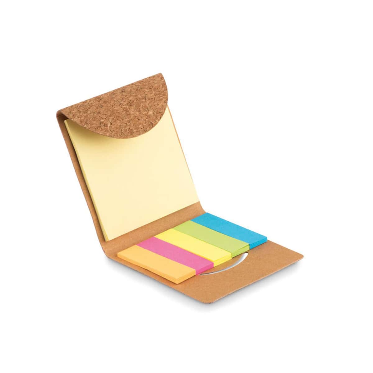 Karteczki samoprzylepne z logo – zestaw karteczek memo foldcork mo9858-13-side Kolorowe notatki samoprzylepne w pudełku, gadżety biurowe, notesy, organizers, akcesoria biurowe, prezent na biurko.