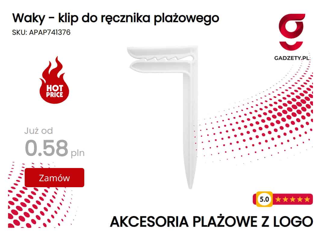 Waky - klip do ręcznika plażowego Klip Waky do ręcznika plażowego