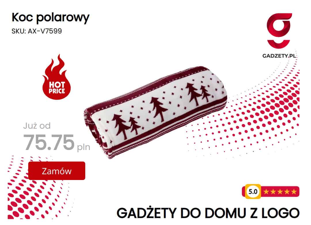 Koc polarowy Koc polarowy w przytulnym wnętrzu