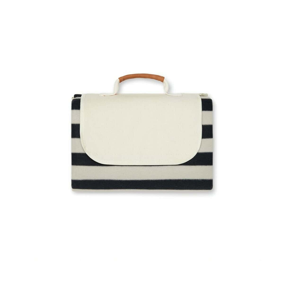 Dluga obudowa na prezent, elegancka, czarno-biała w paski, idealna na gadżety i upominki.