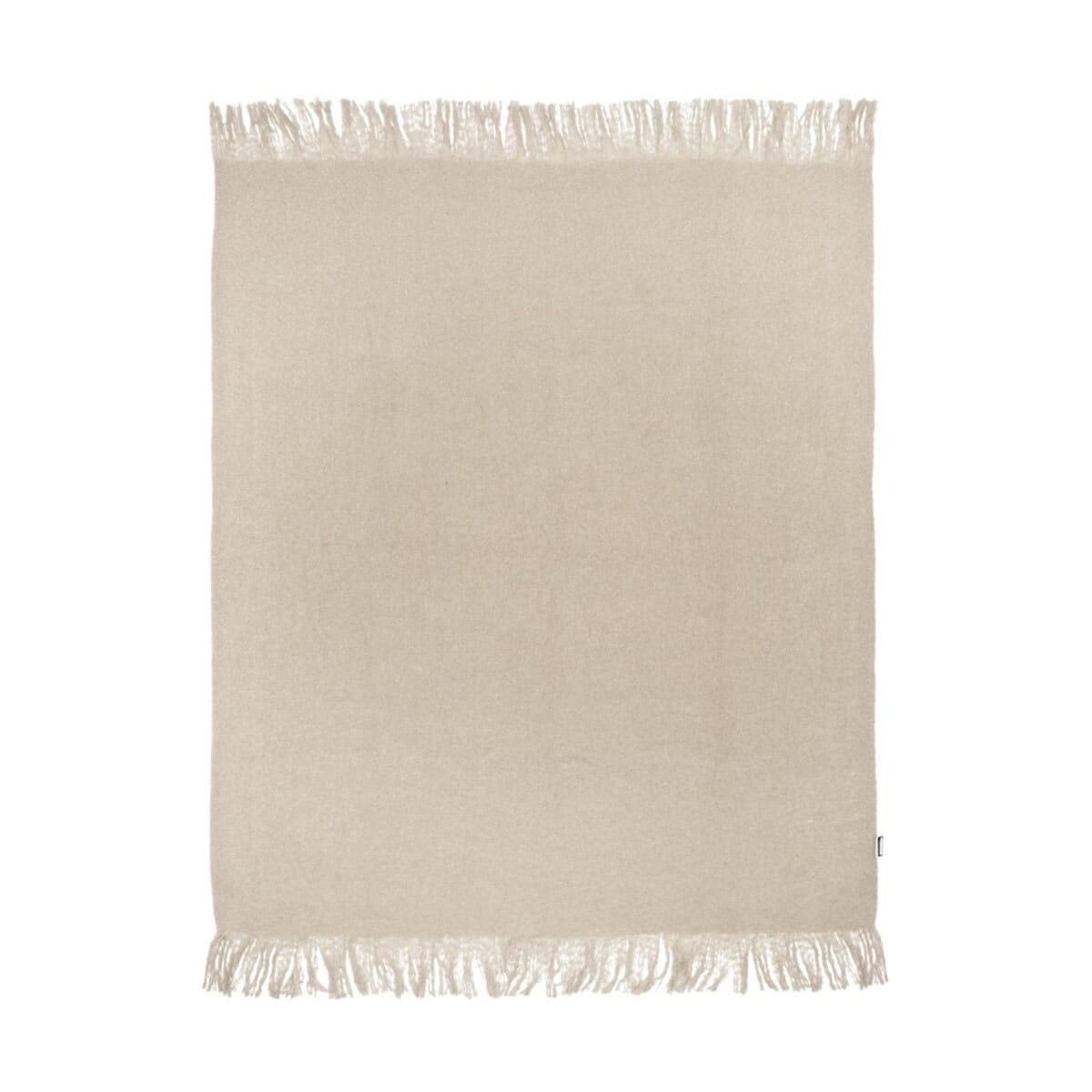 Koce z logo – koc z plastiku z recyklingu ivy 11319302_f1 Stuacja z dzianiny w kolorze beżowym, idealna jako gadżet lub element prezentowy.