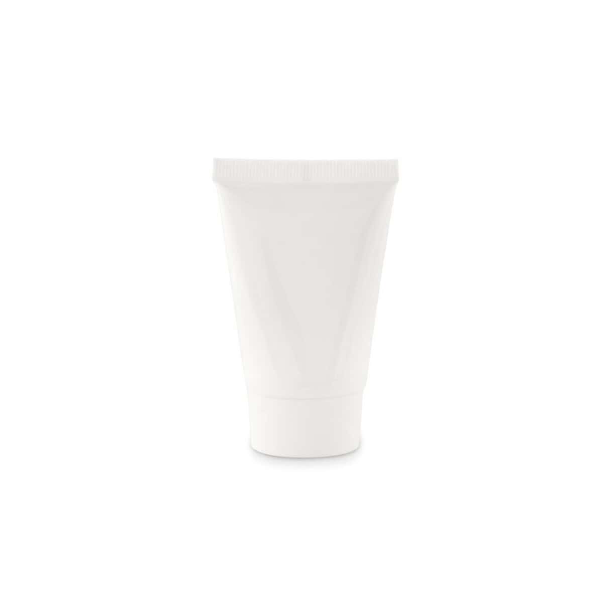 Kosmetyczki z logo – balsam do opalania w tubce suncare tube mo6115-06 Biały pusty tubka na kosmetyki lub kremy bez etykiety.