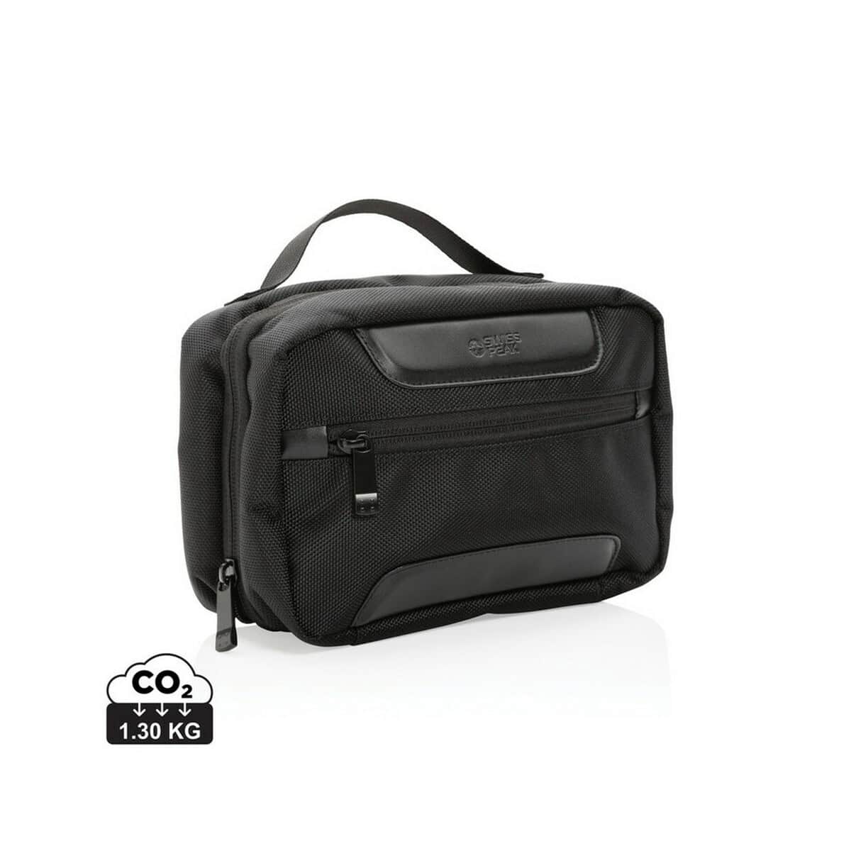 Stylowa czarna torba na dokumenty i laptopa z funkcją eco-friendly, idealna do pracy i podróży.