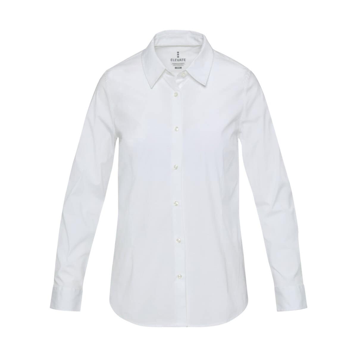 Koszule z logo – camelian koszula damska z popeliny 3950301_f1 Biała koszula damska na guziki, elegancka odzież biurowa gadżety pl.