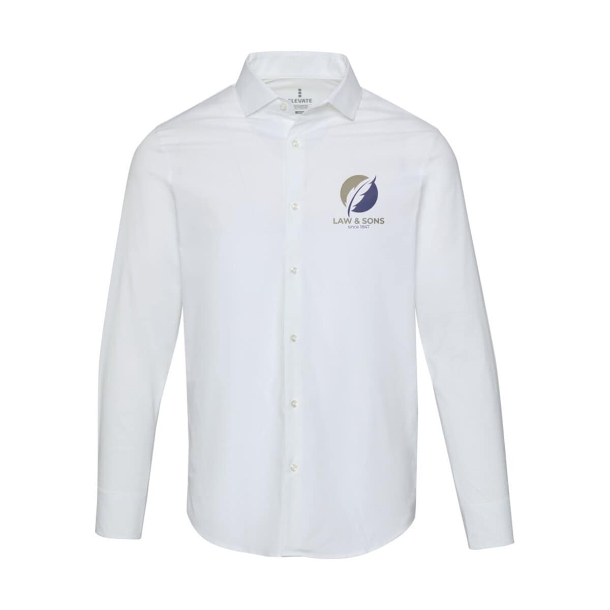 Koszule z logo – camelian koszula męska z popeliny 3950201_f1_sp_y1 Koszula firmowa z nadrukiem logo prawa klatka piersiowa, idealna na prezent lub firmowe wydarzenia.