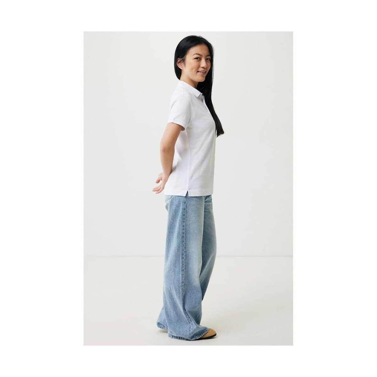 Koszulki z logo – damska koszulka polo iqoniq yosemite, tkanina pique z bawełny z recyklingu T4200.004.L__F_252 Damska koszulka z nadrukiem, gadżety, personalizowane upominki, koszulki reklamowe.