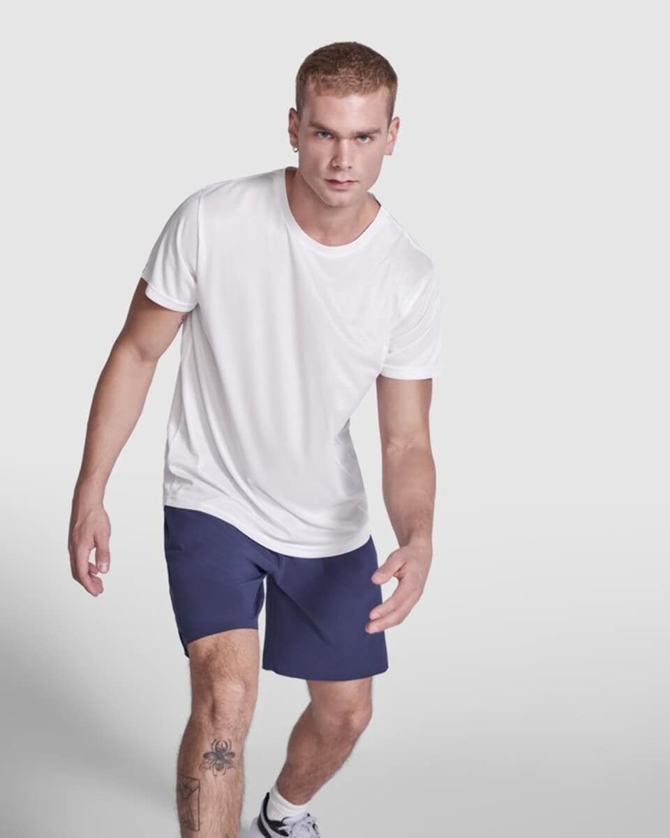 Koszulki z logo – estoril koszulka męska z krótkim rękawem r04301c_m1 Bawełnista koszulka T-shirt, casual, biały, sportowa, męska, sklep gadżety.pl, odzież sportowa.